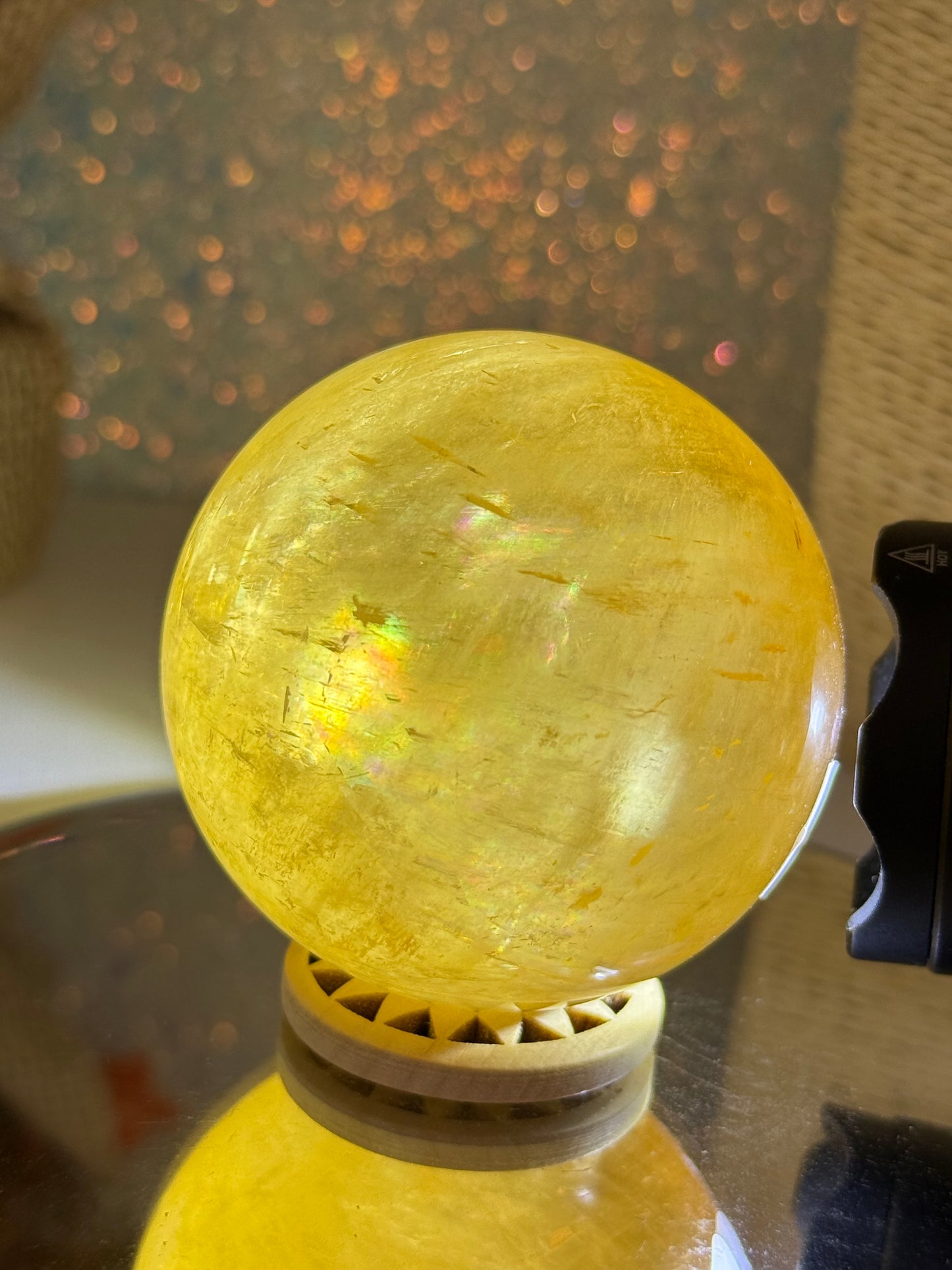 Honey Iceland Spar Sphere