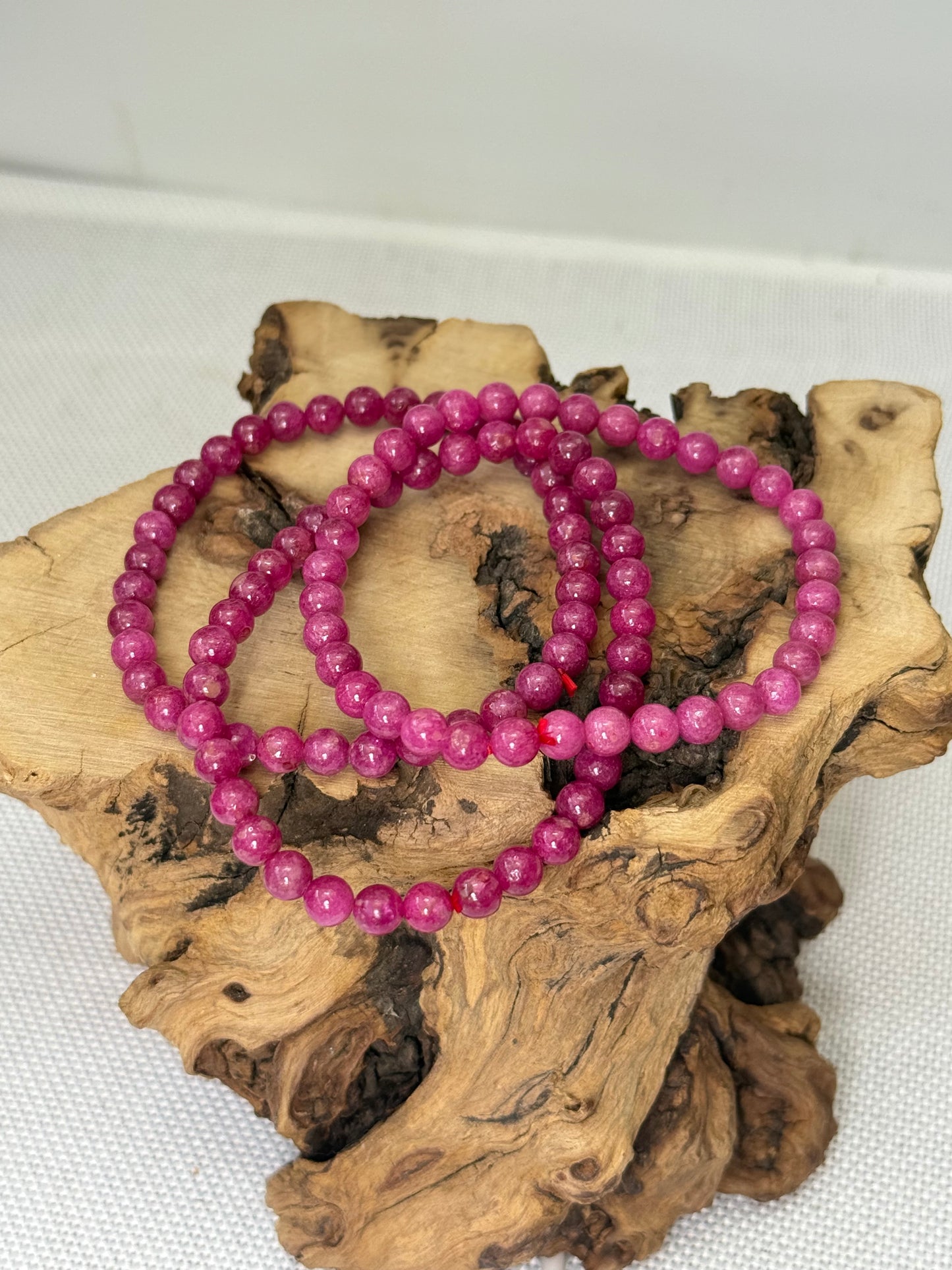Ruby Bead Bracelet 6mm