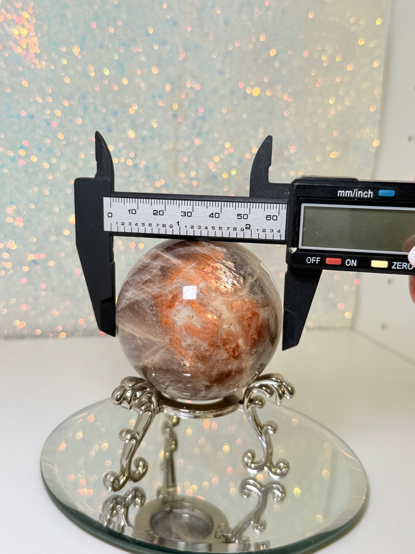 Moonstone With Sunstone Sphere (Super Flashy!)