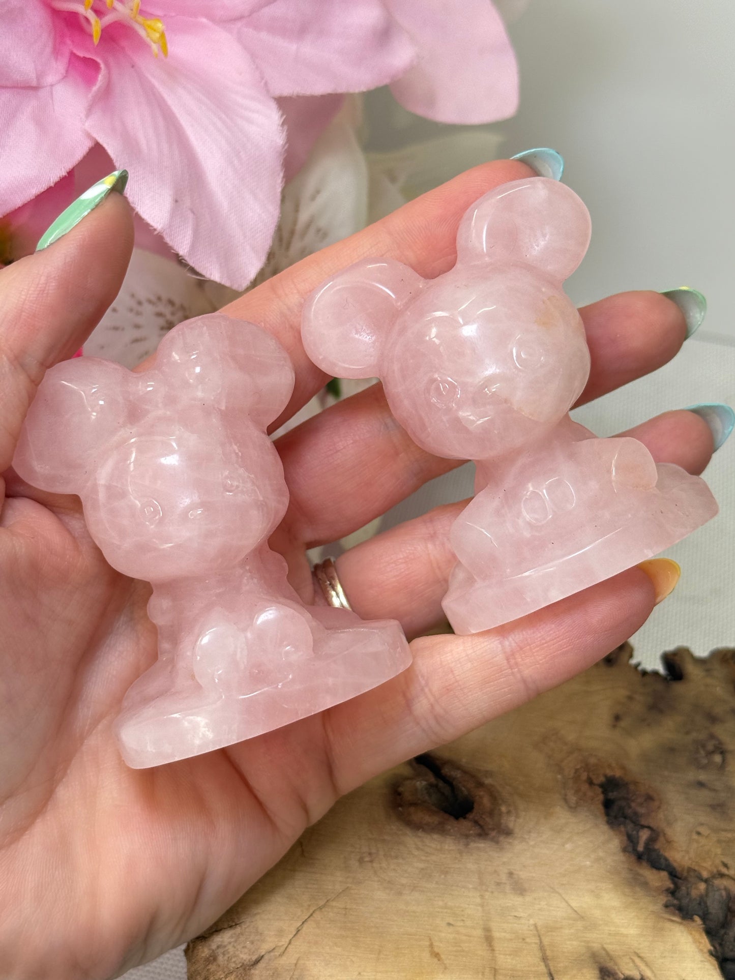 Rose Quartz Mickey & Minnie Mouse