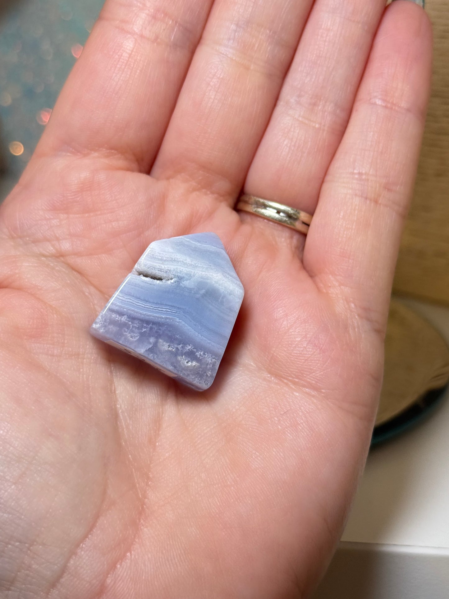 Blue Lace Agate Baby Tower (A)