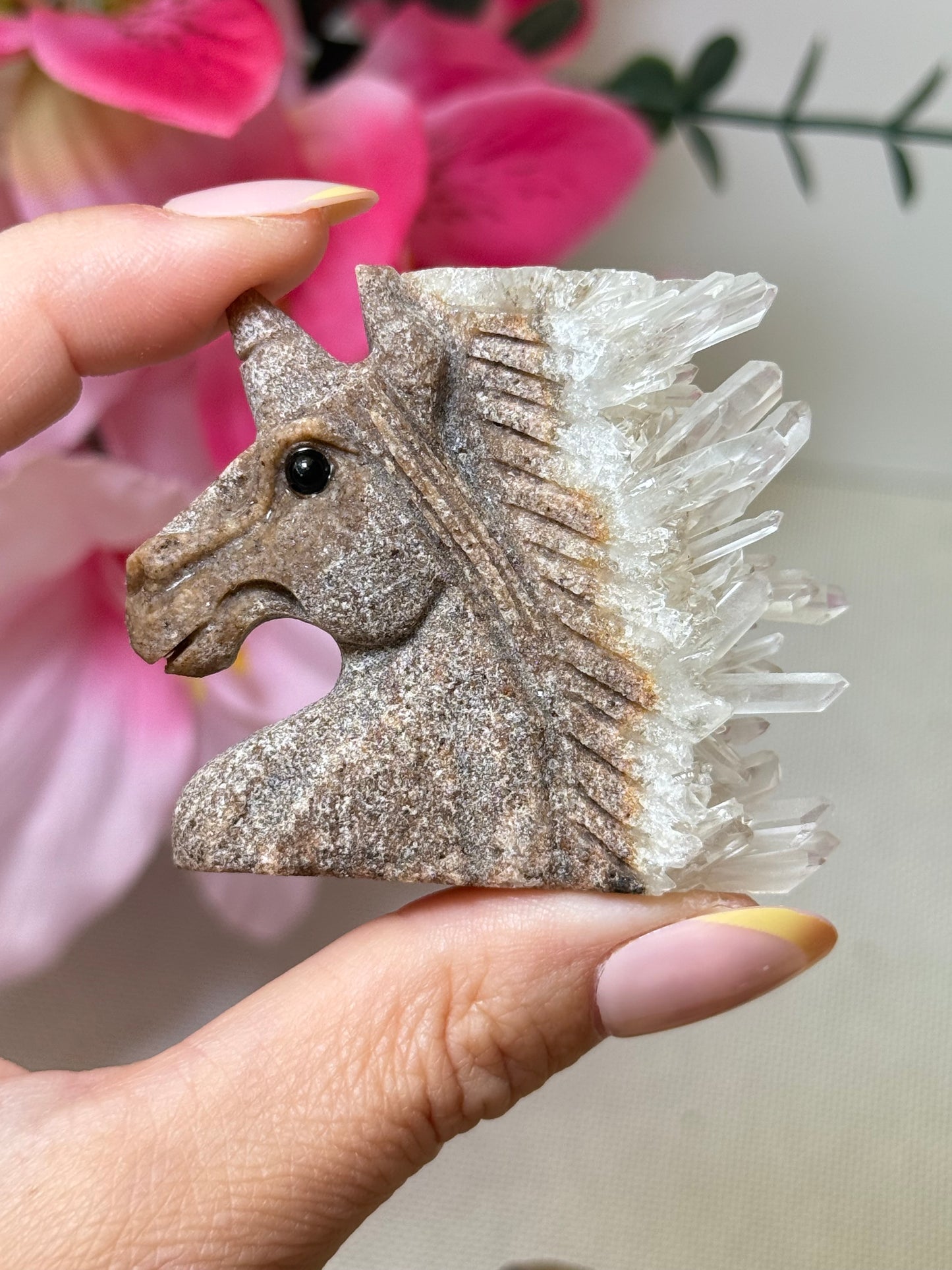 Clear Quartz Cluster On Matrix Unicorn