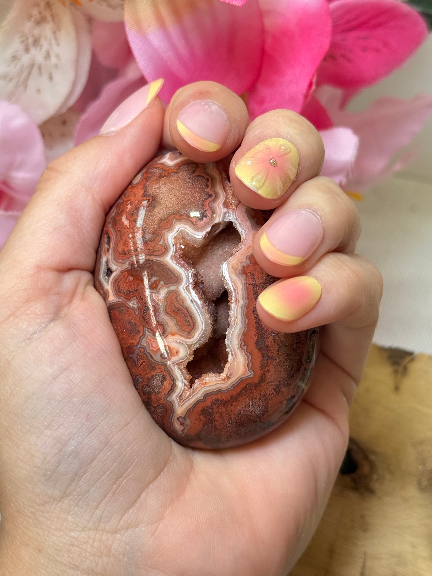 Crazy Lace Agate (Indonesia) Chunky Palm Stone