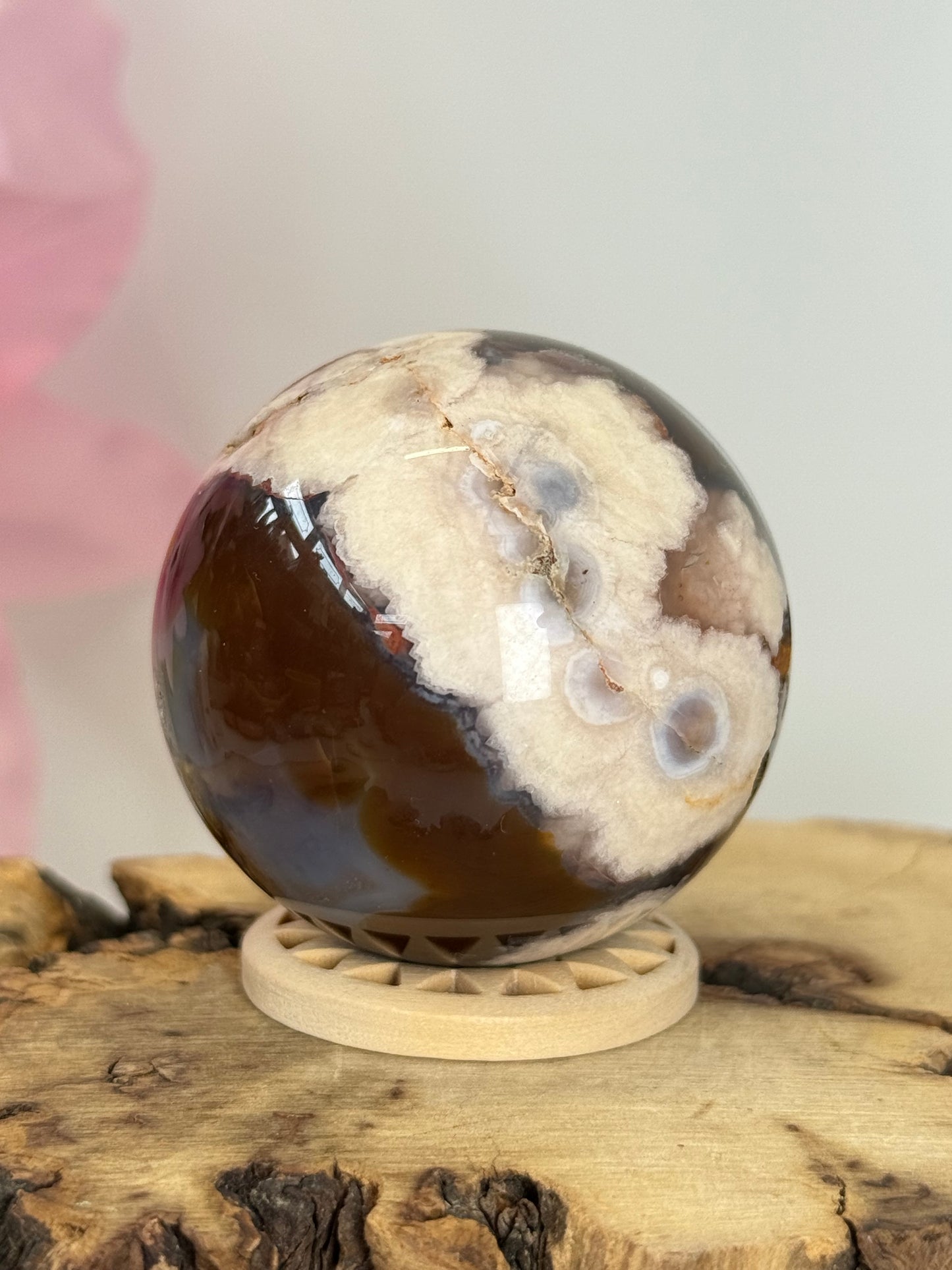 Flower Agate Sphere