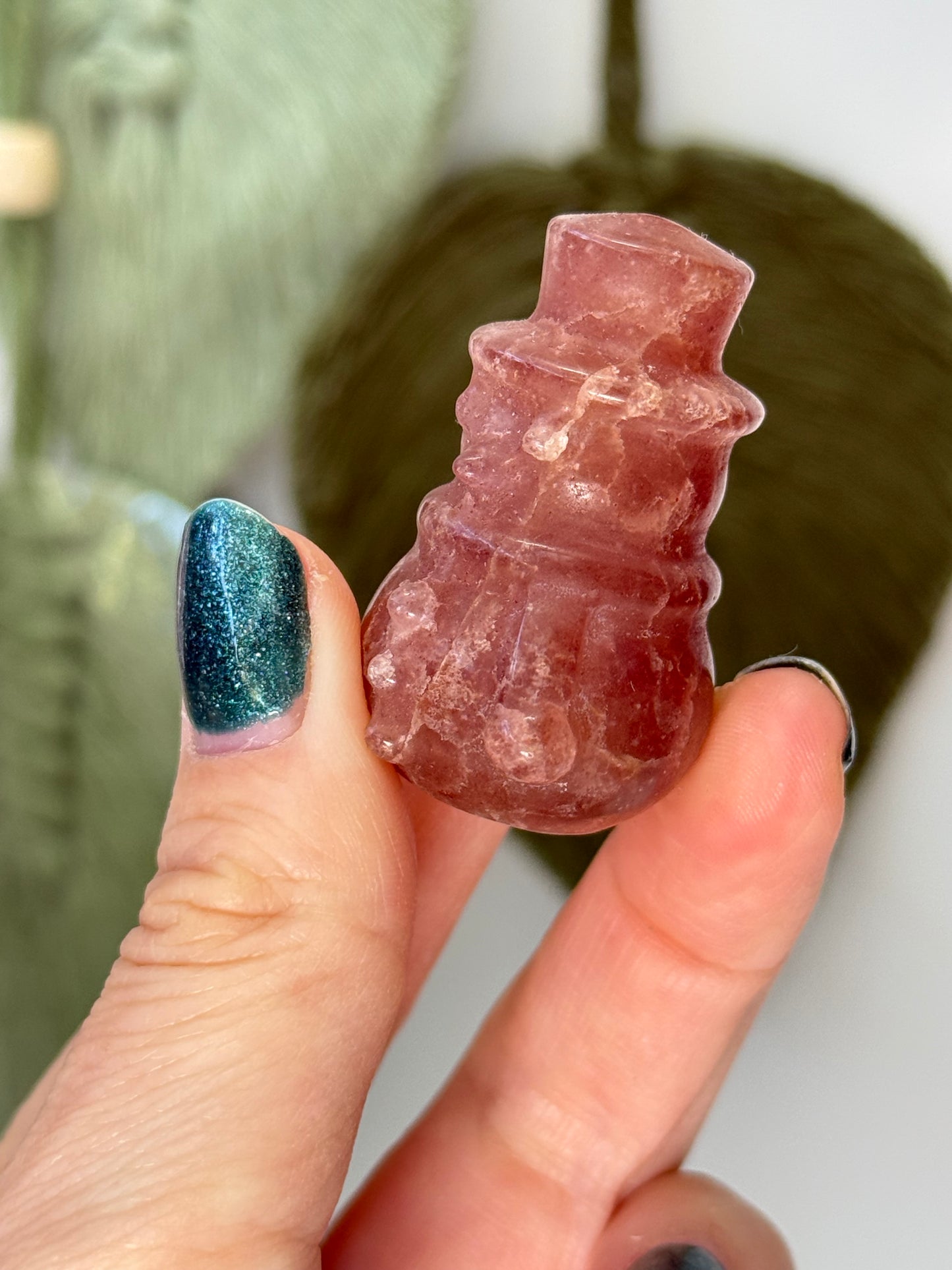 Strawberry Quartz Snowman