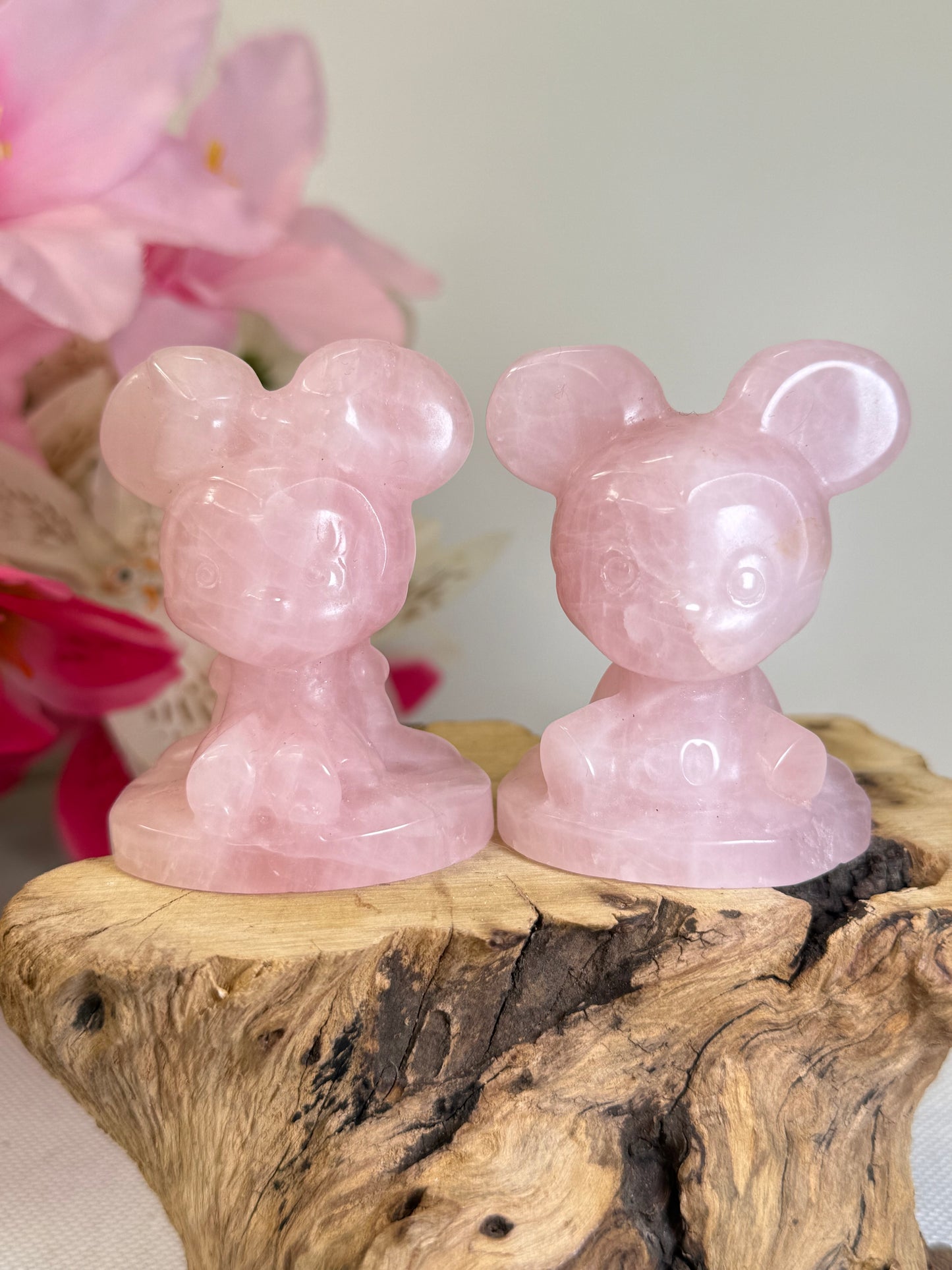 Rose Quartz Mickey & Minnie Mouse