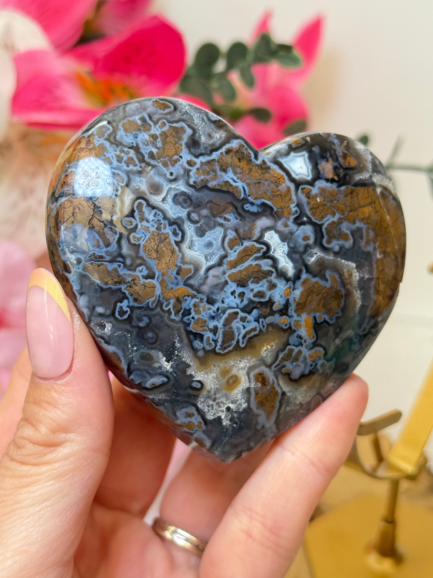 Brecciated Jasper Heart With Stand