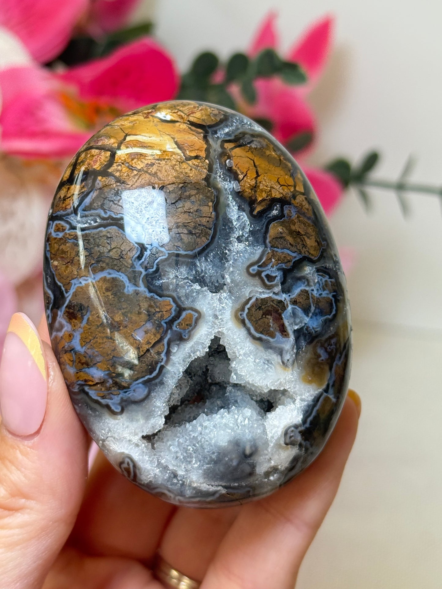 Brecciated Jasper Druzy Palm Stone