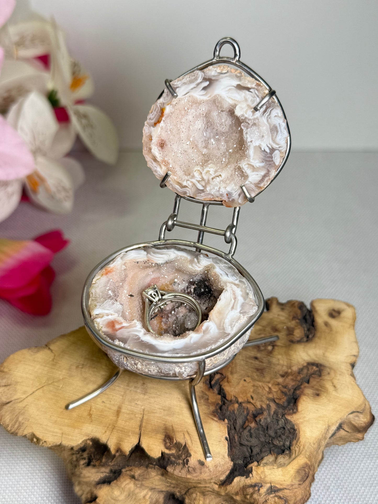 Agate Geode Ring Box