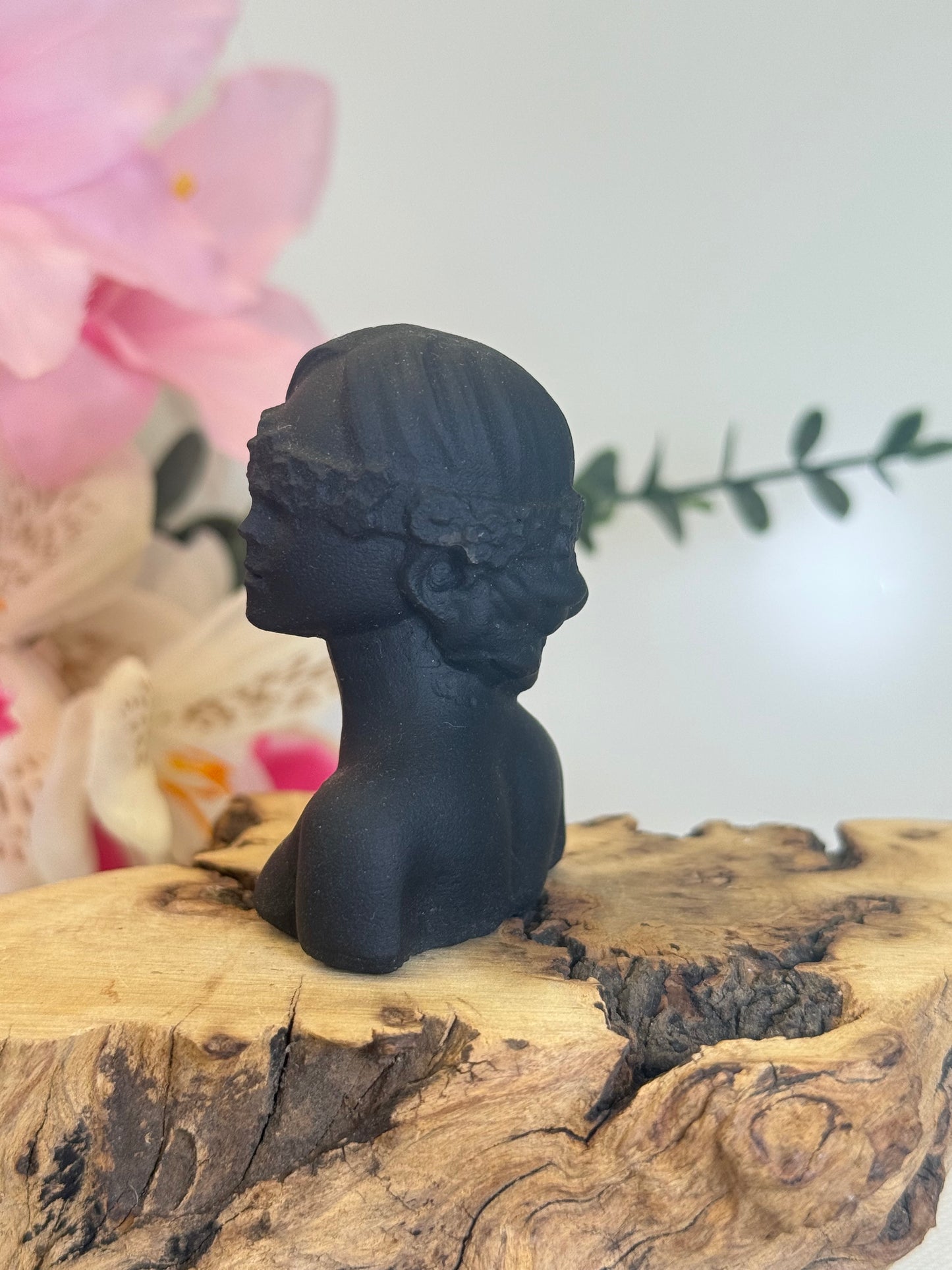 Matte Black Obsidian Lady Bust