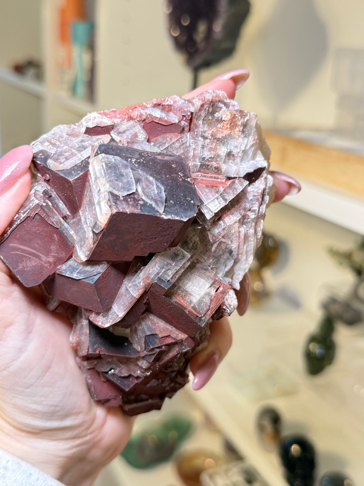 Large Cubic Chocolate Calcite Raw