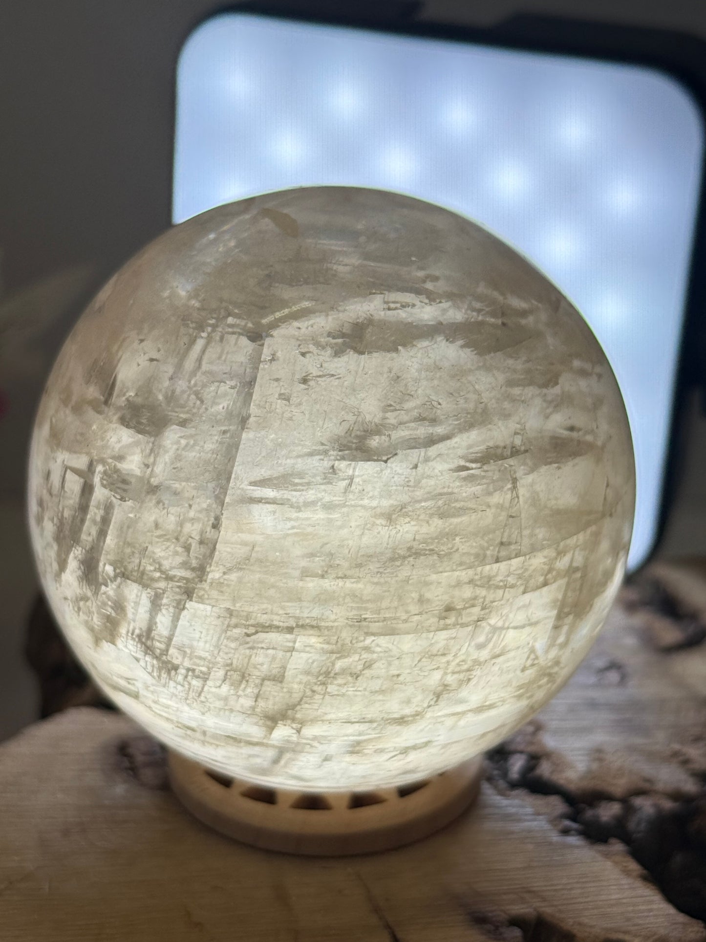 Honey Calcite Sphere (FULL of Rainbows!)