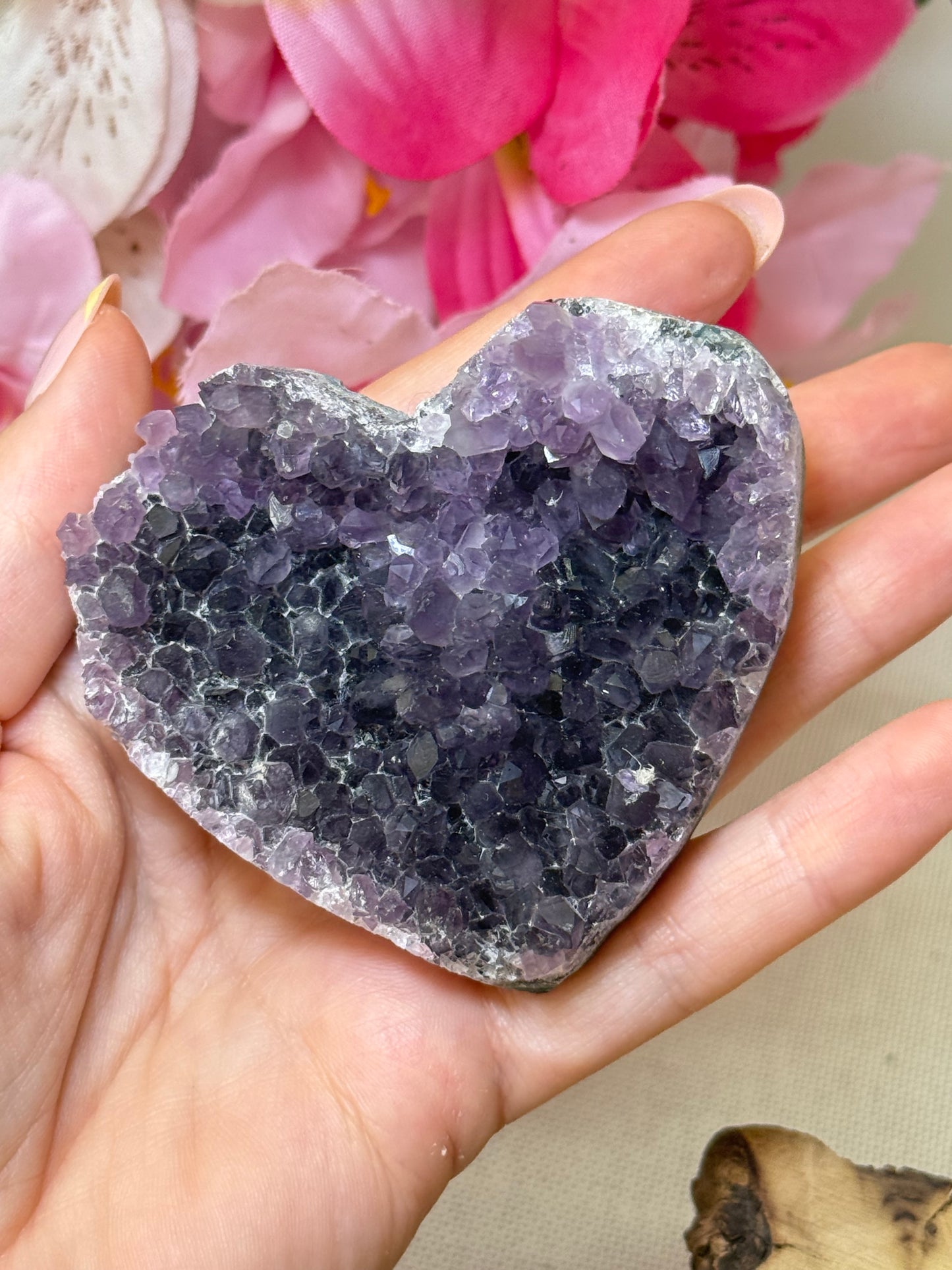 Amethyst Cluster Heart