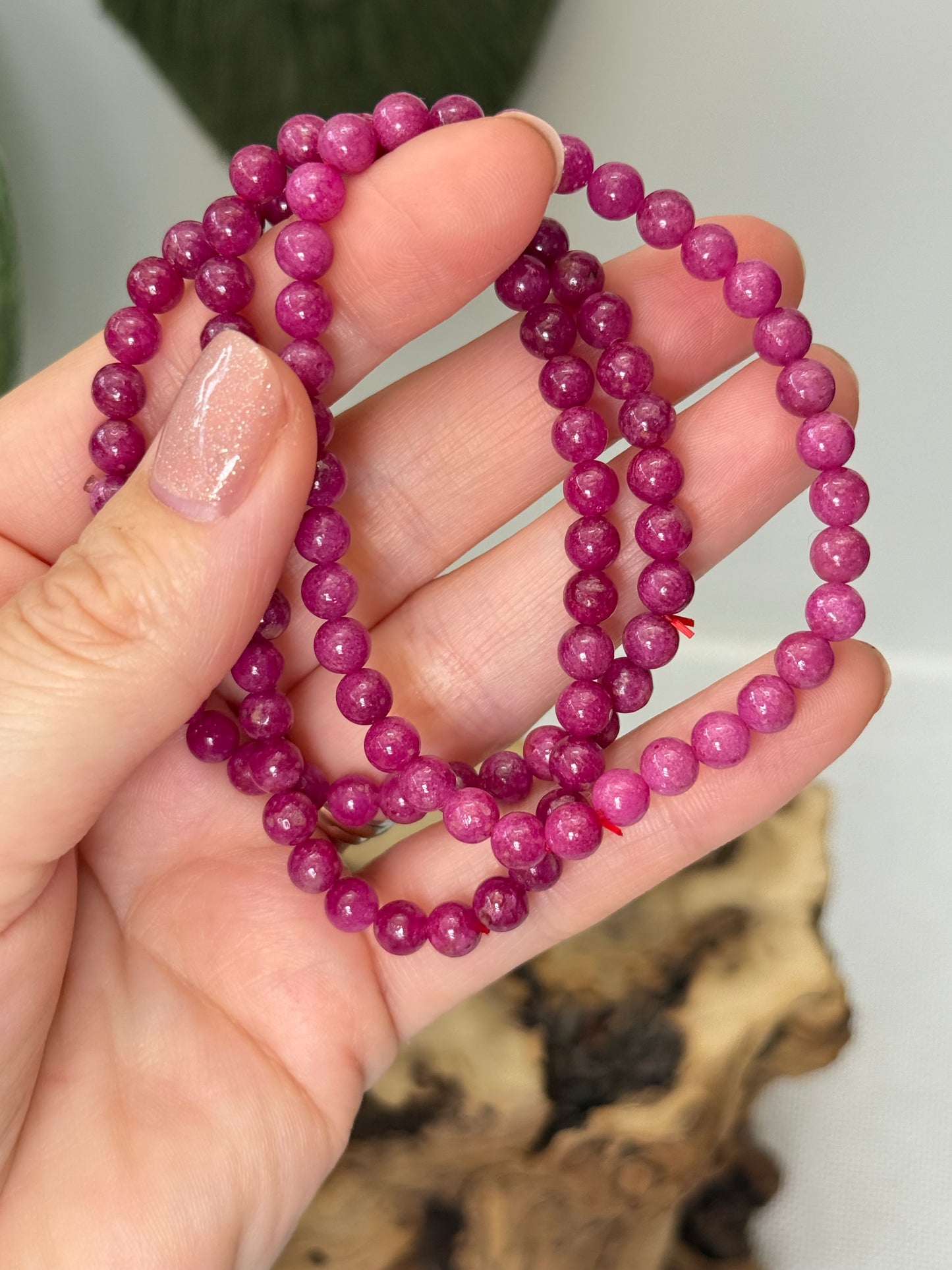 Ruby Bead Bracelet 6mm