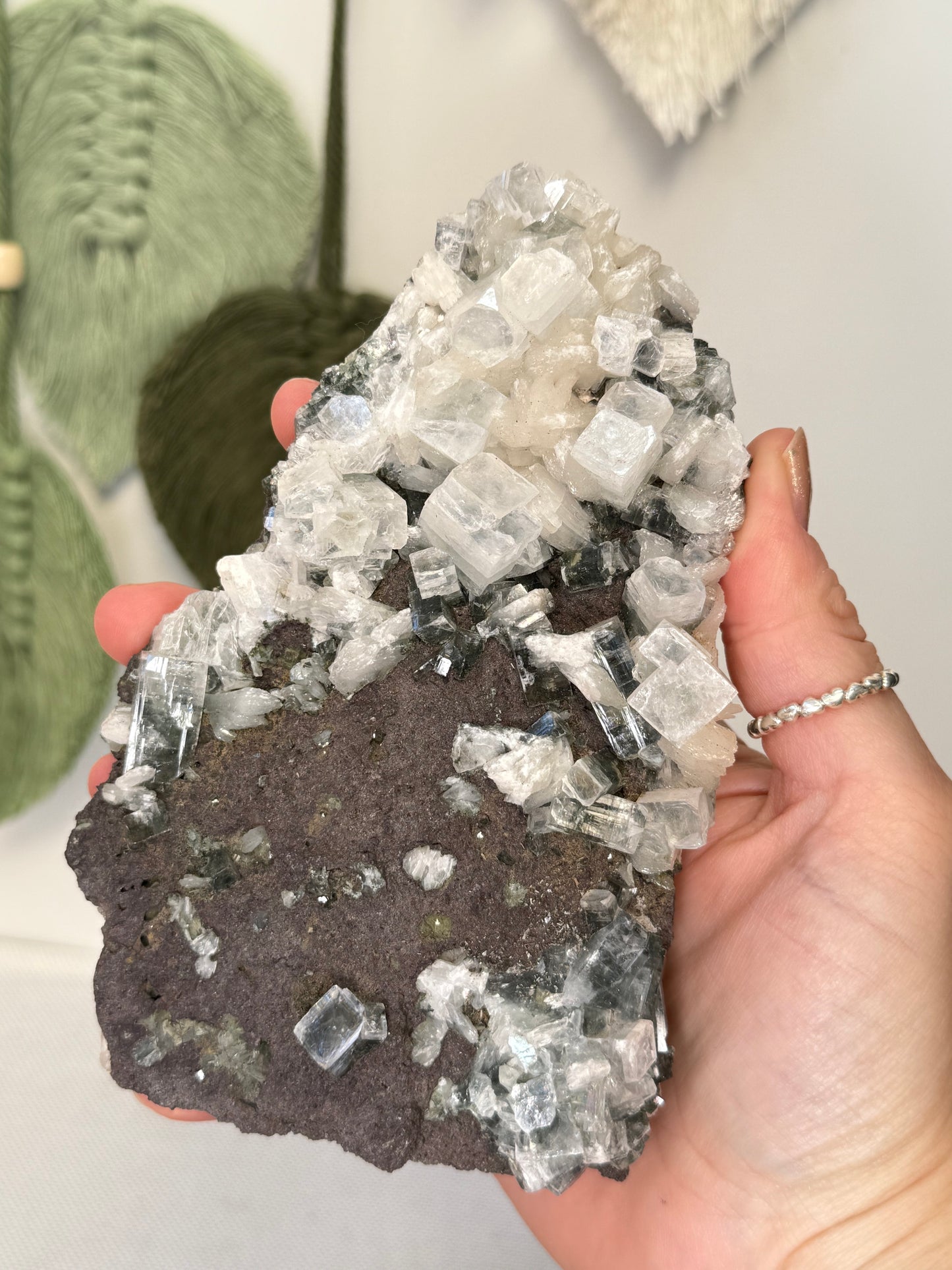 Large Part Green Apophyllite With Stilbite