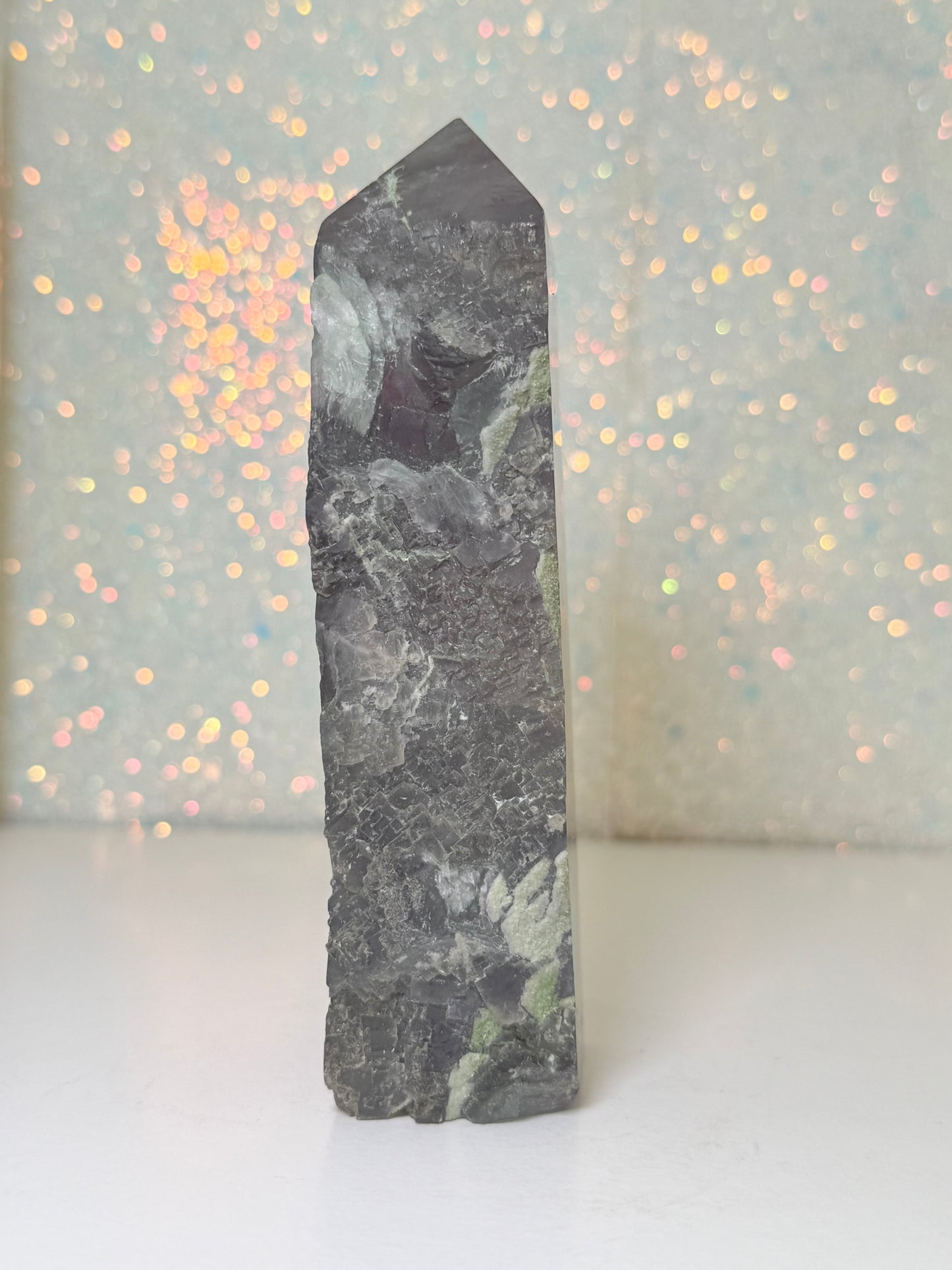 Fluorite Tower With Raw Edge