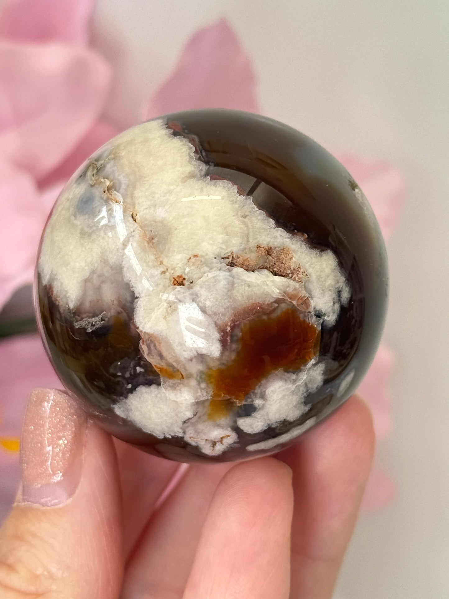Flower Agate Sphere