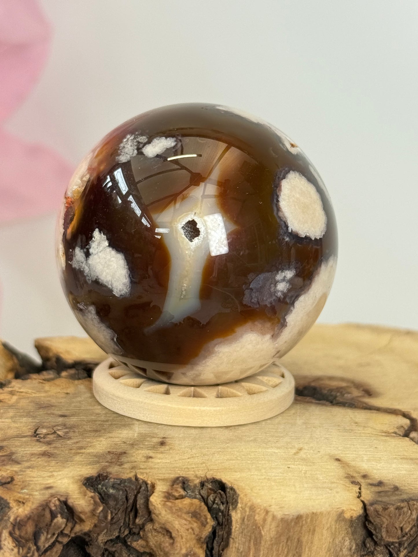 Flower Agate Sphere