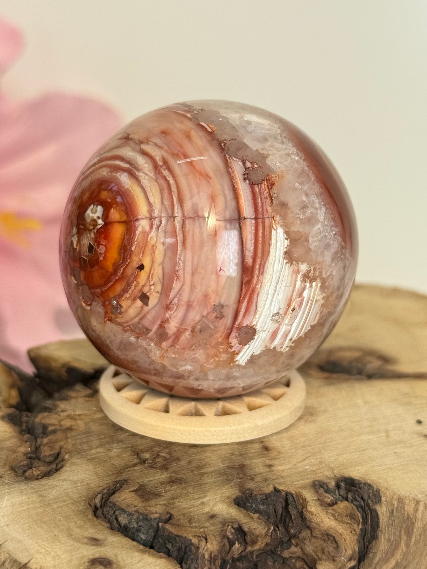 Flower Carnelian Sphere
