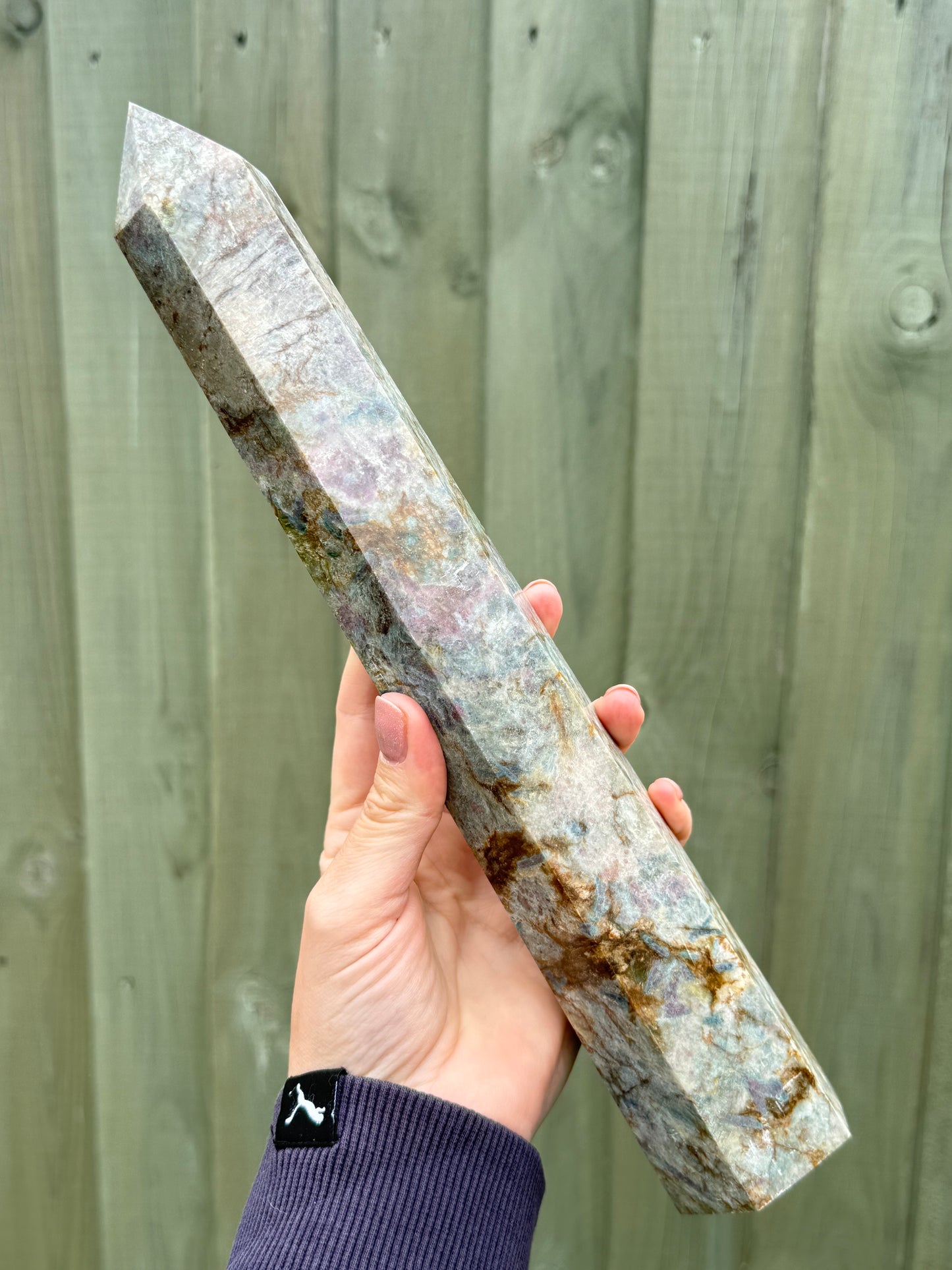 1.3kg Ruby In Kyanite / Iron Stained Quartz Point