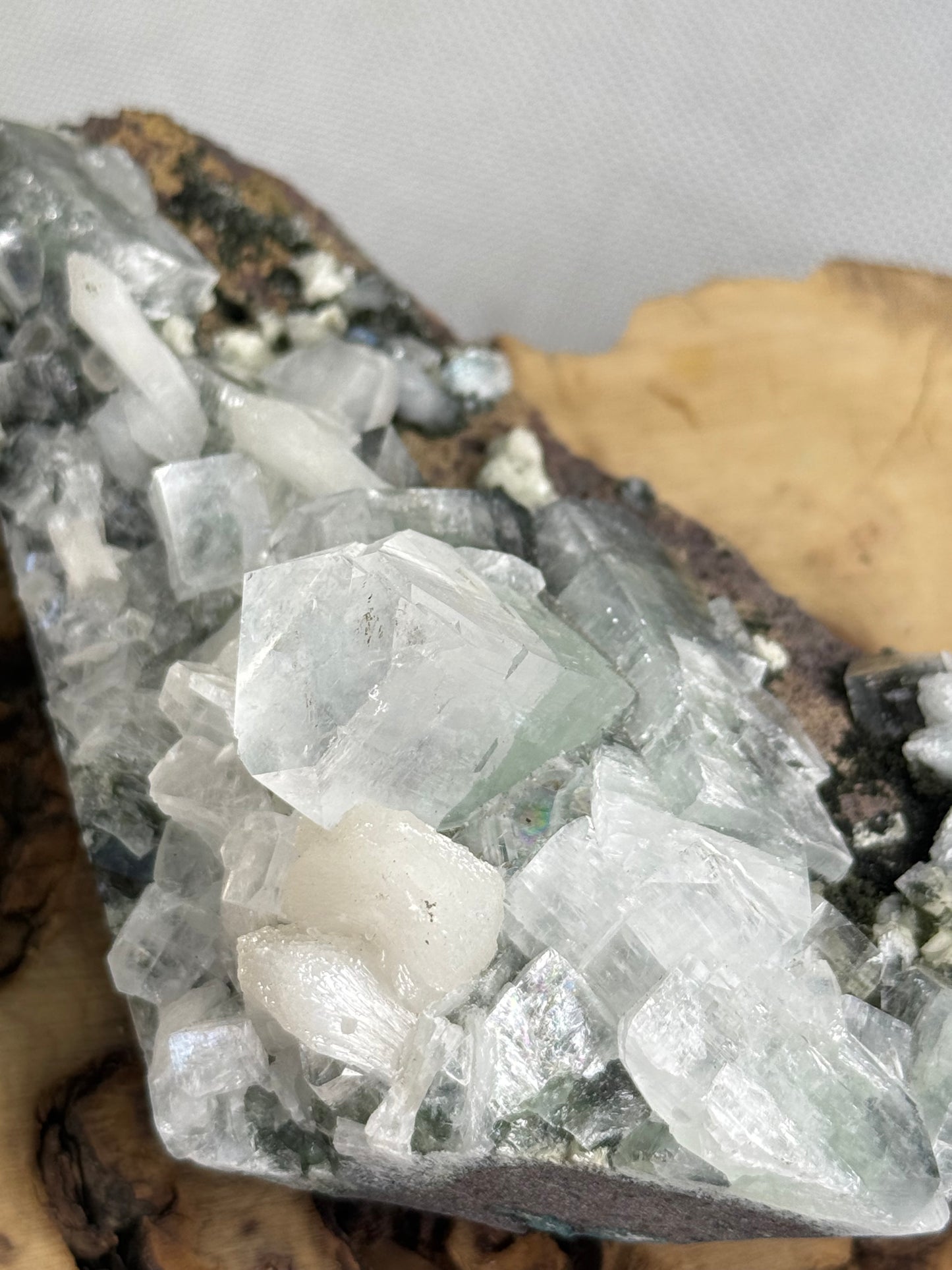 Part Green Apophyllite With Stilbite