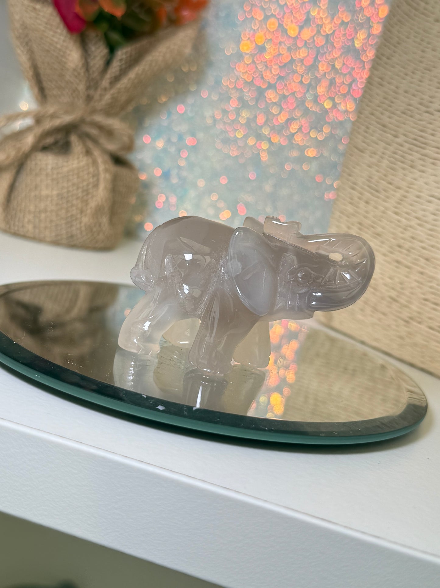 Agate Elephant Carving