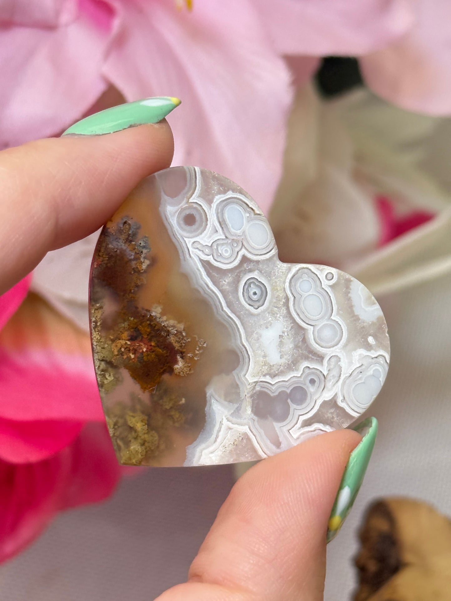 Scenic Moss Agate Heart