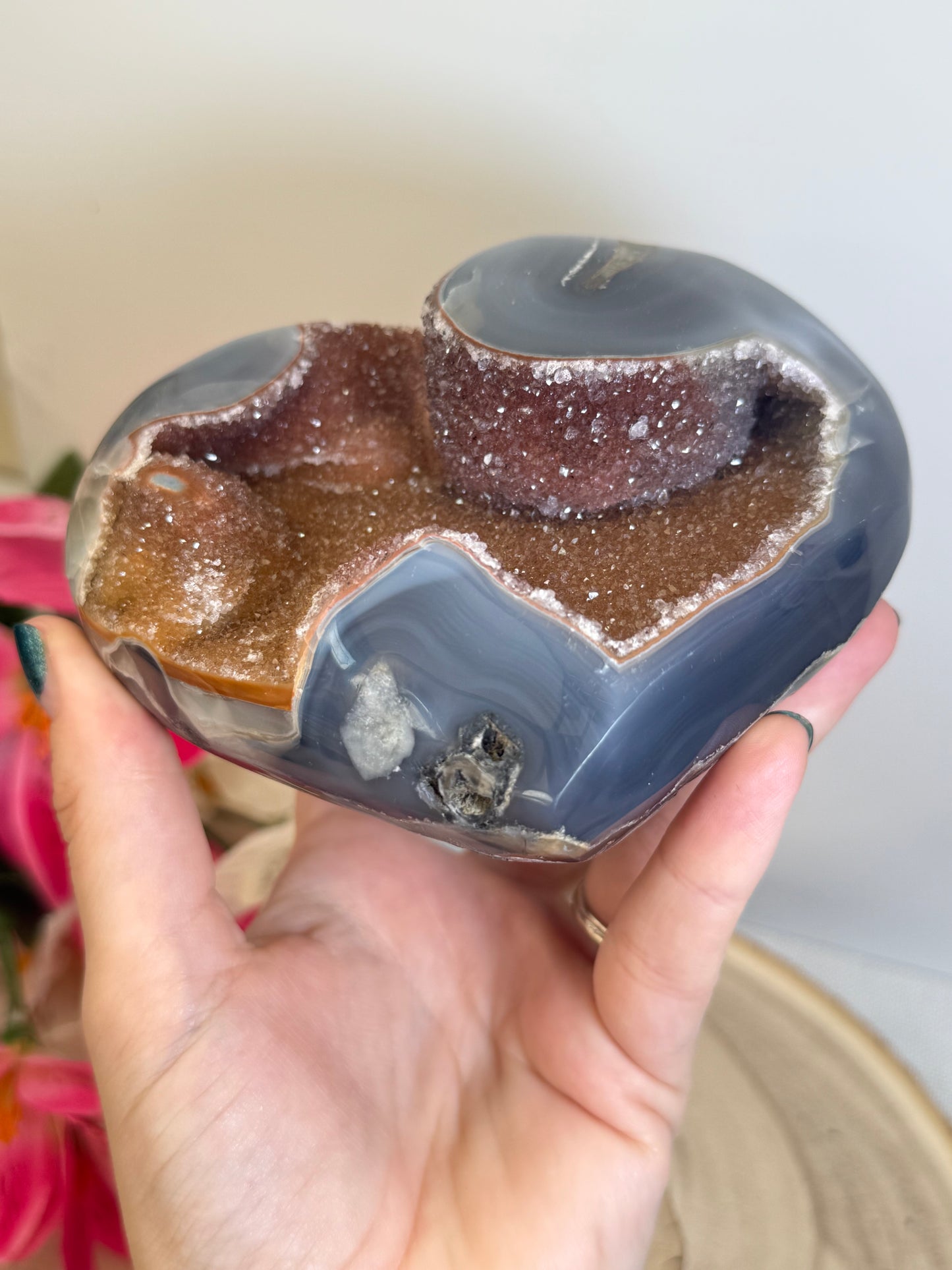 RAFFLE - XL Druzy Agate Heart (Please Read Description)