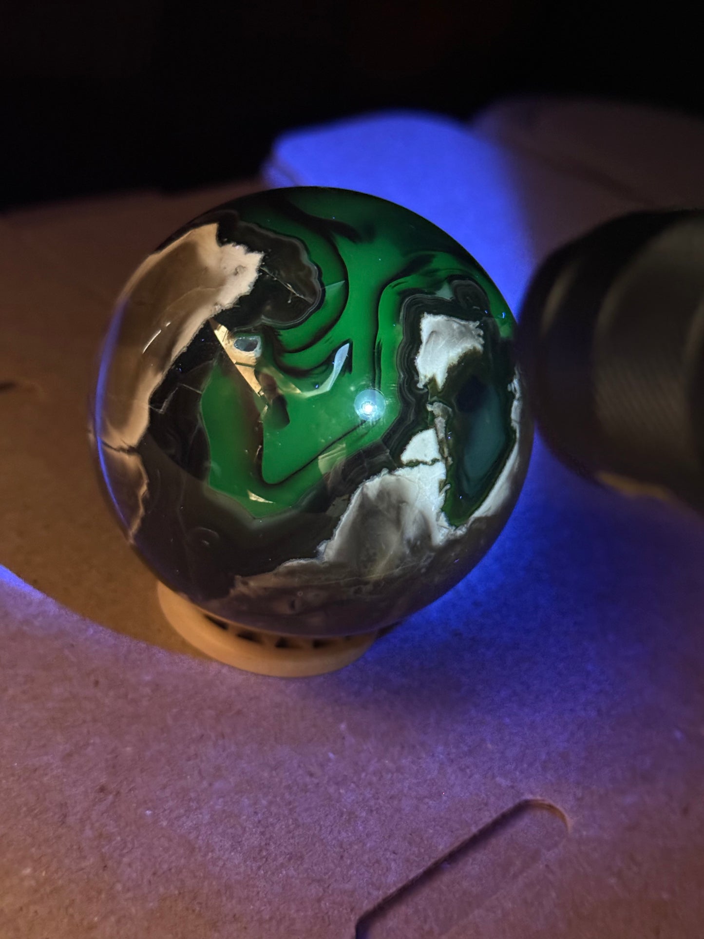 Volcano Agate Sphere (Amazing UV)