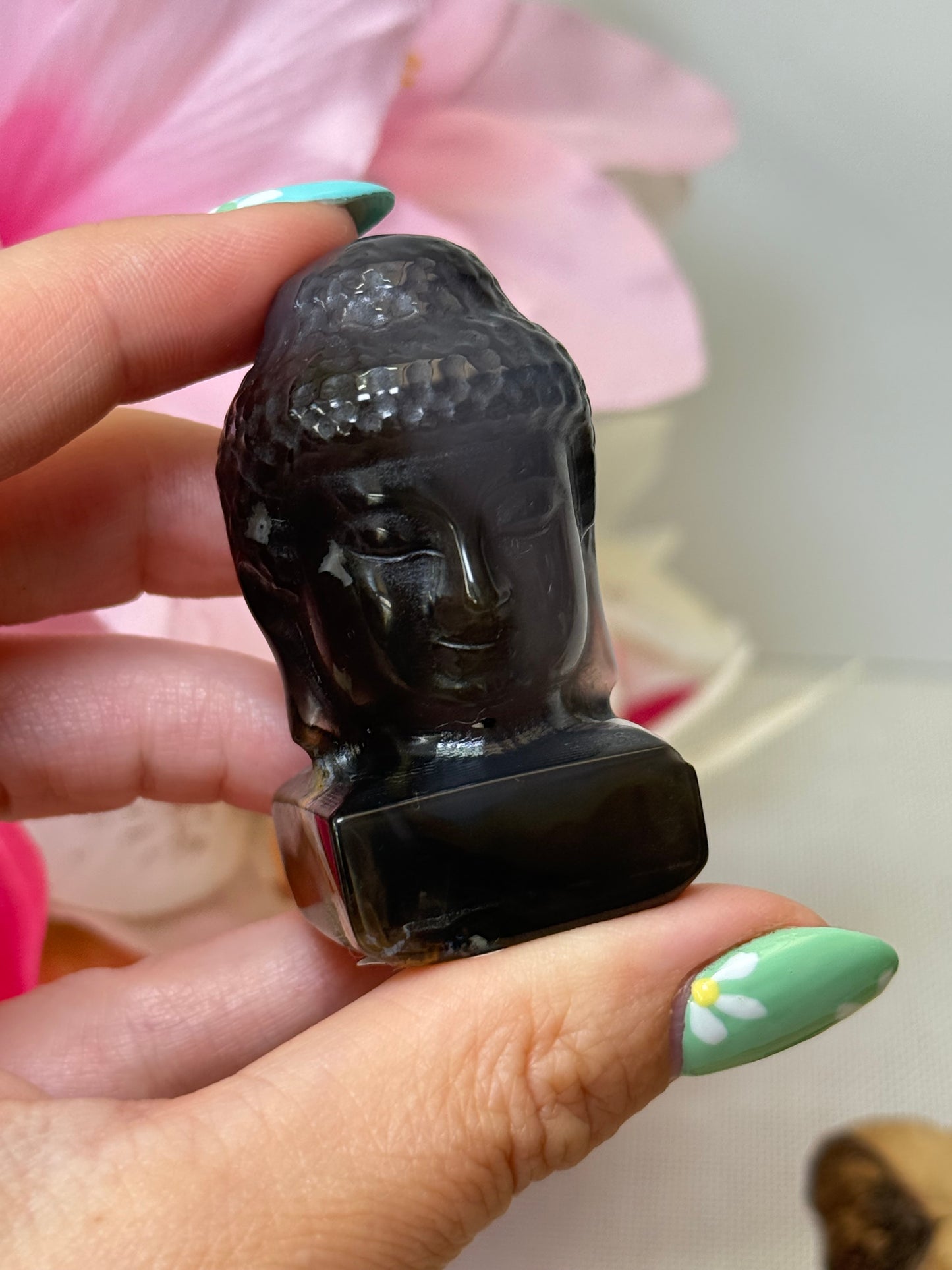 Volcano Agate Buddha Head