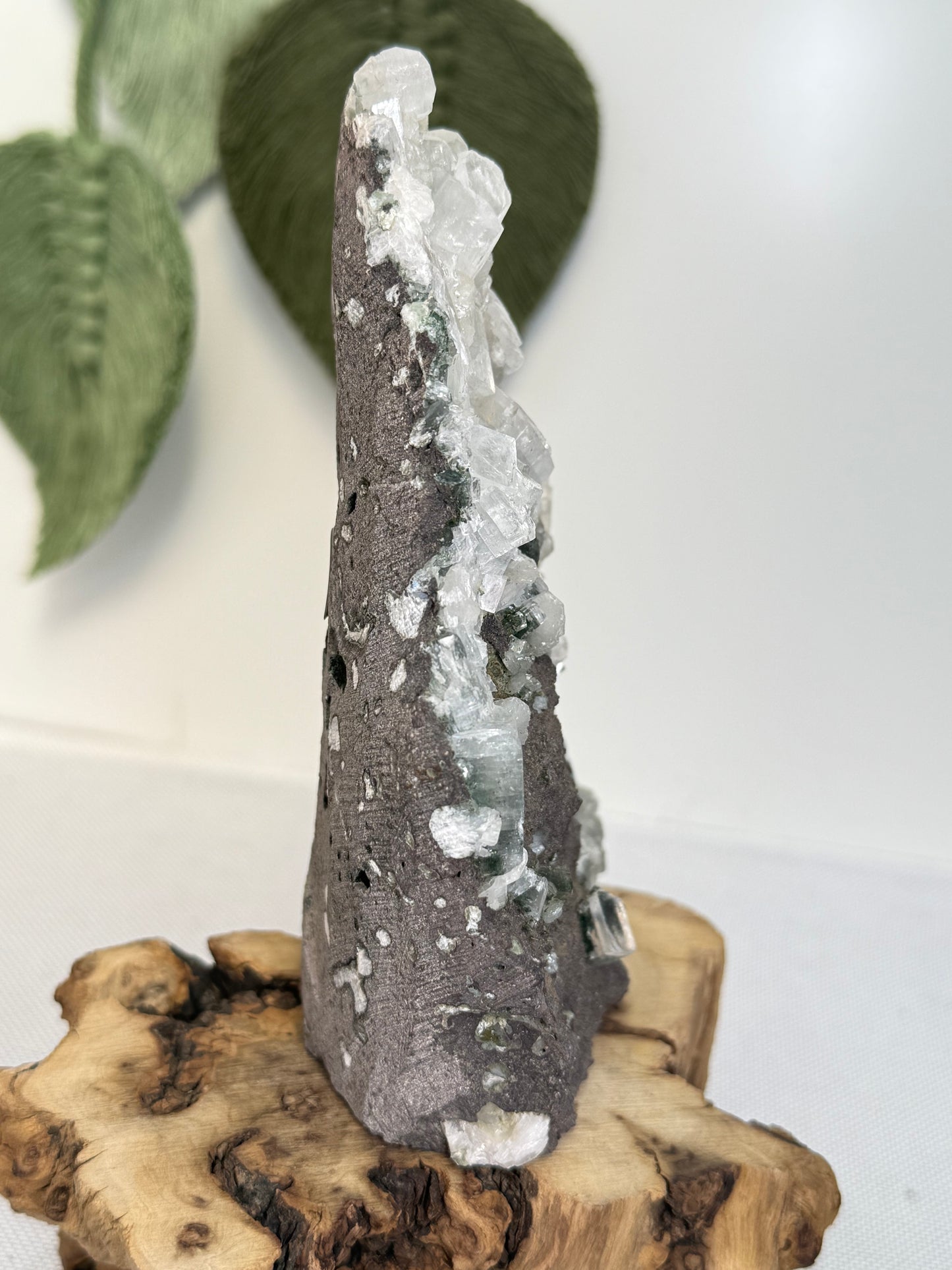 Large Part Green Apophyllite With Stilbite