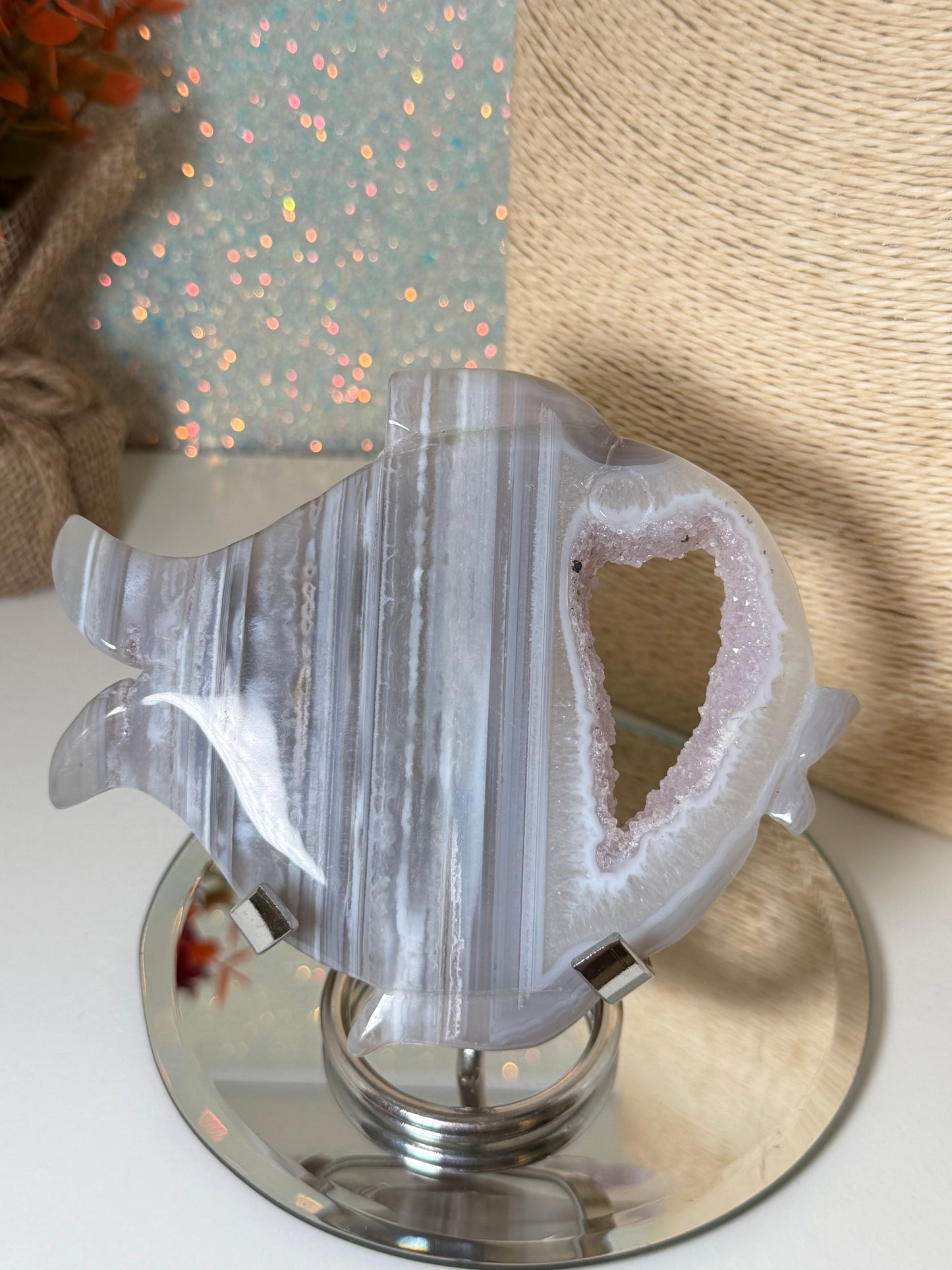 Druzy Agate Fish With Stand