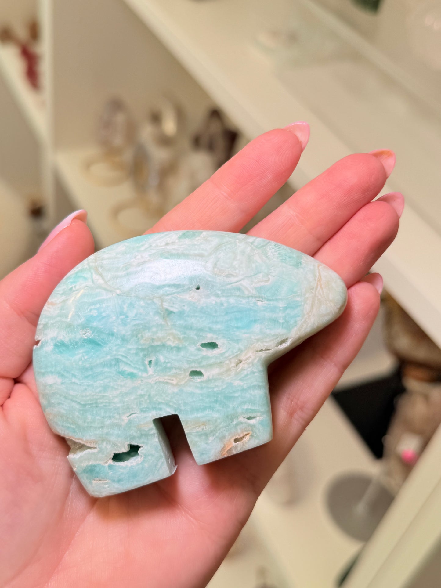 Caribbean Calcite Zuni Bear