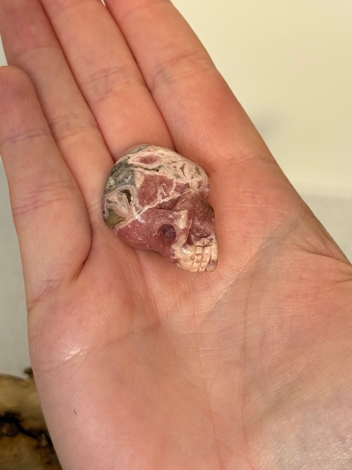 Rhodochrosite Skull