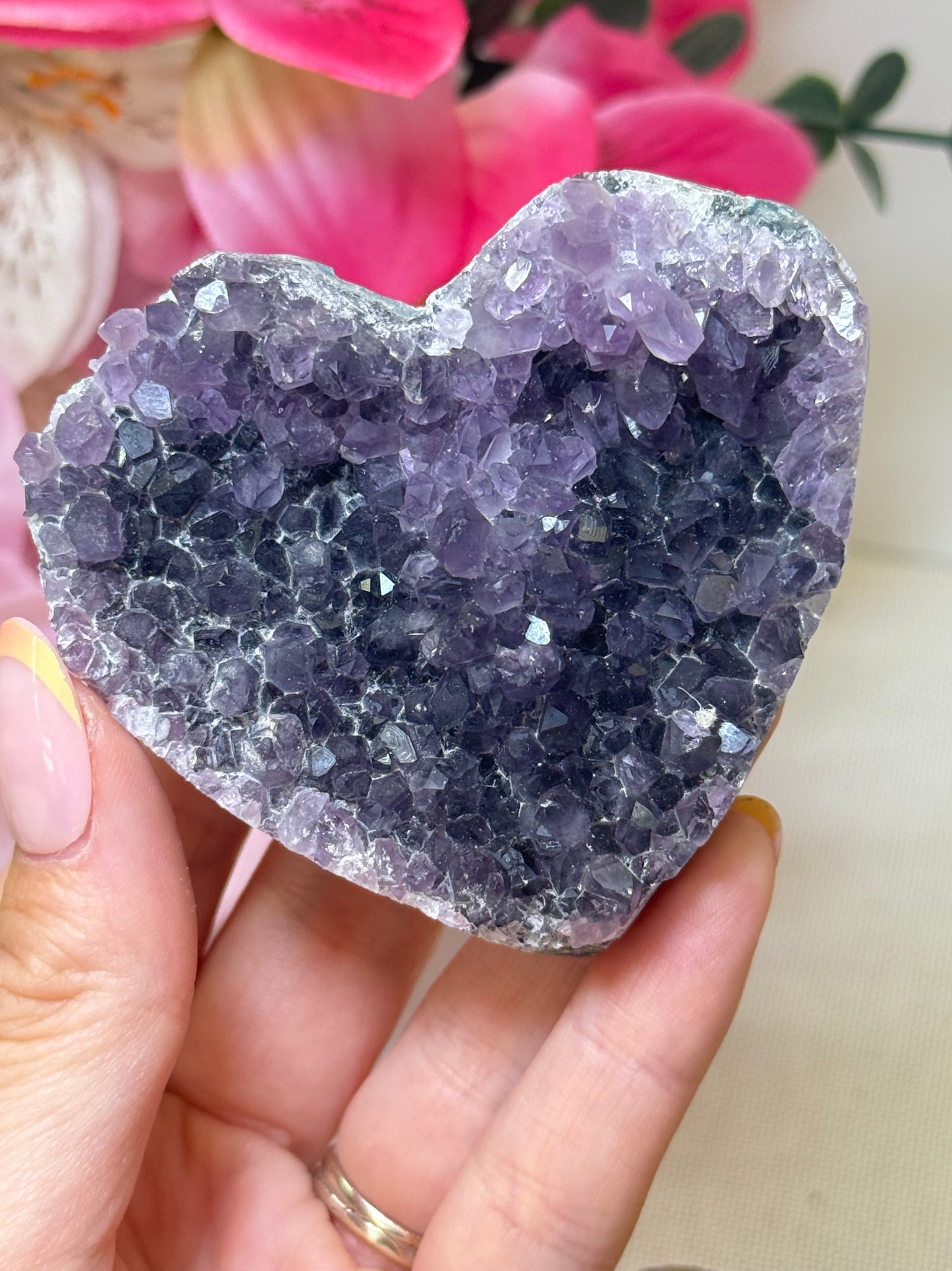 Amethyst Cluster Heart