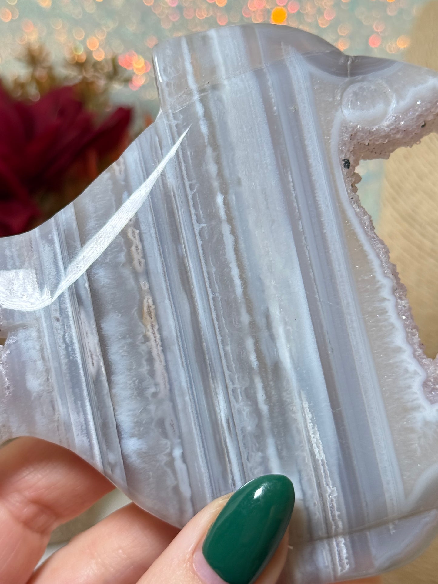 Druzy Agate Fish With Stand