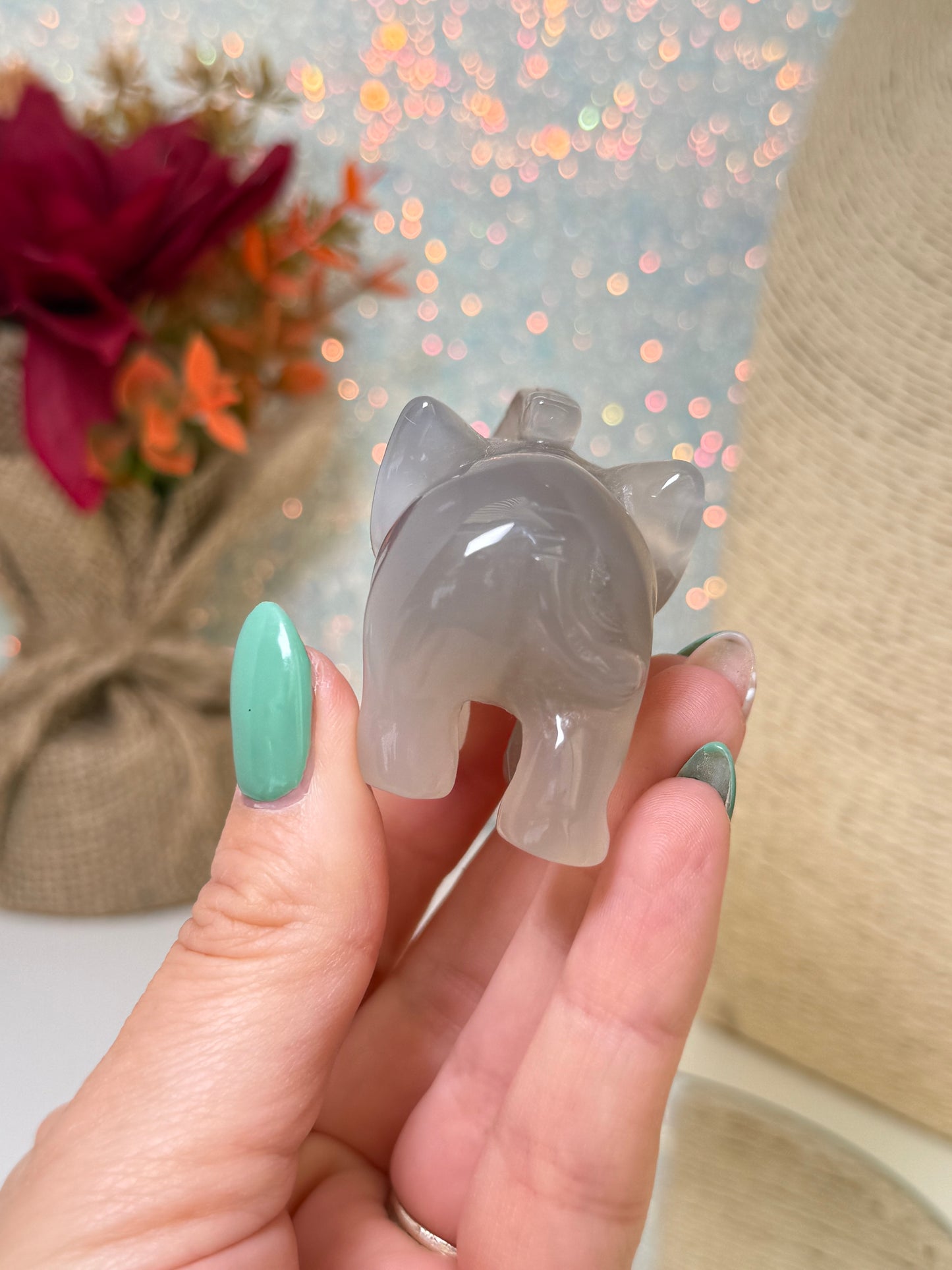 Agate Elephant Carving
