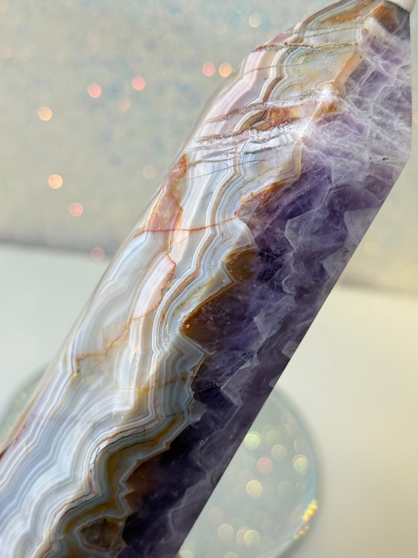 Amethyst / Mexican Lace Agate Large Point