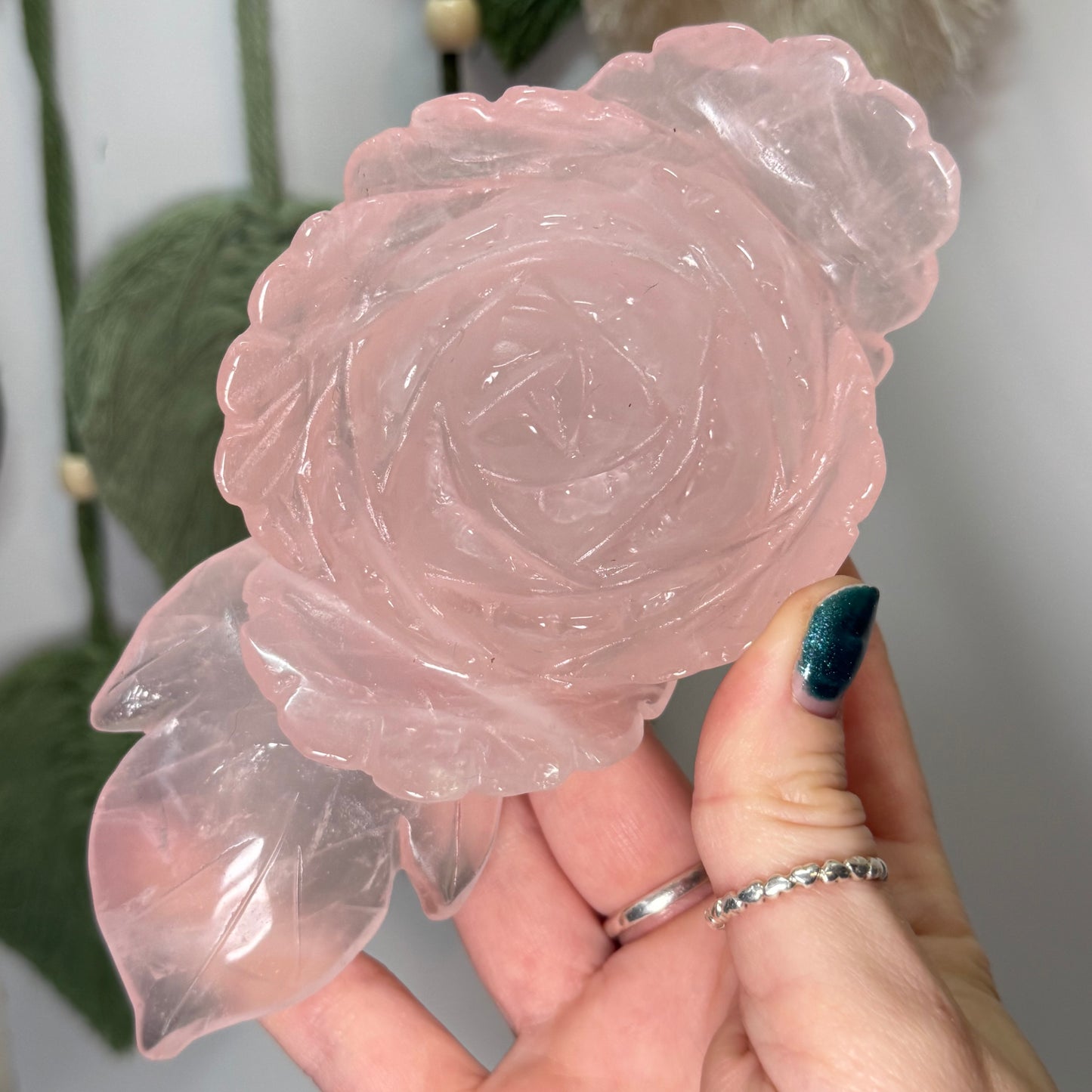 Large Rose Quartz Flower