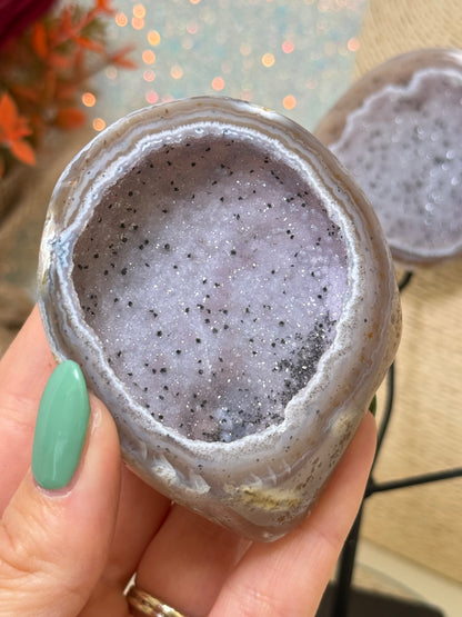 Brazilian Druzy Agate Geode Display Jewellery Box