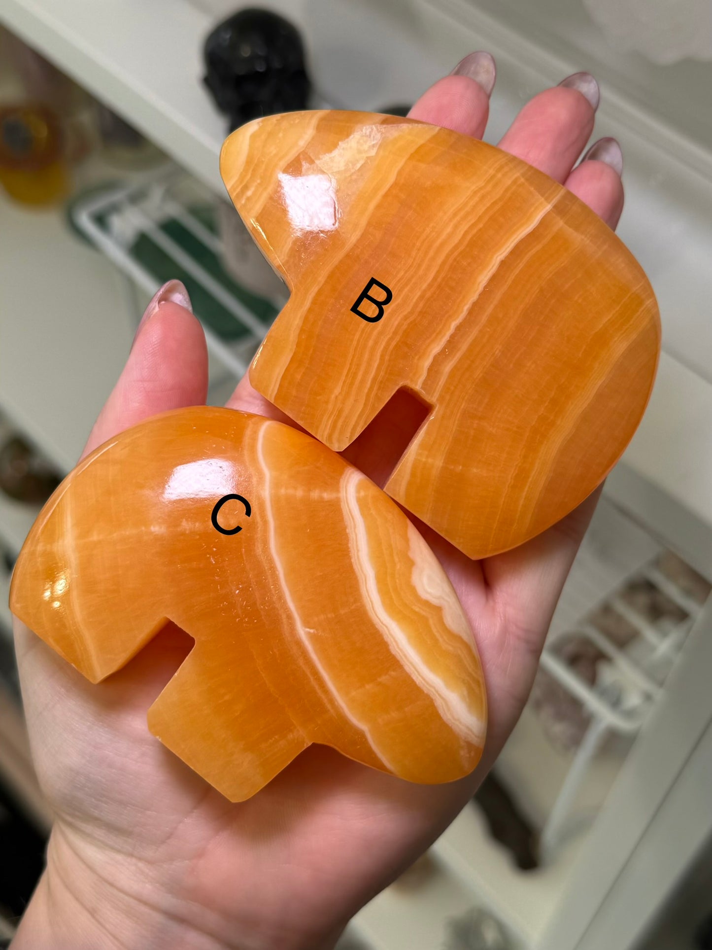 Orange Calcite Zuni Bears