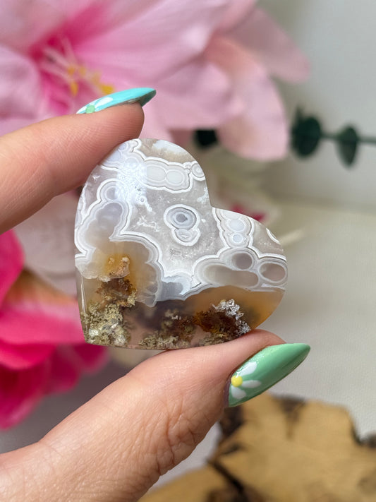 Scenic Moss Agate Heart