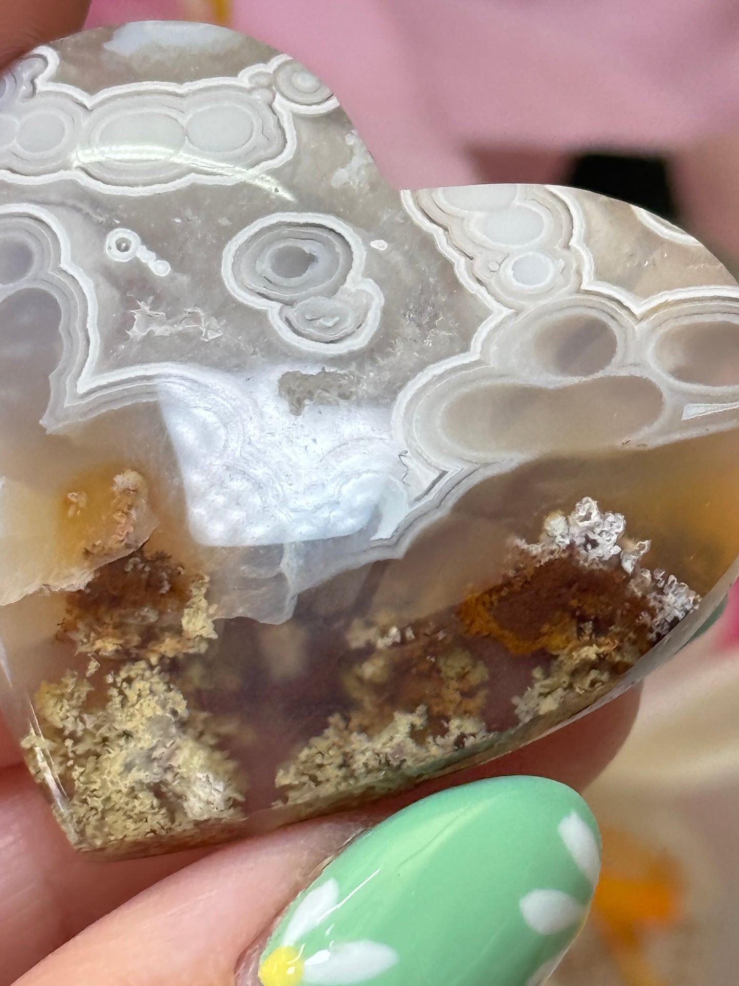 Scenic Moss Agate Heart