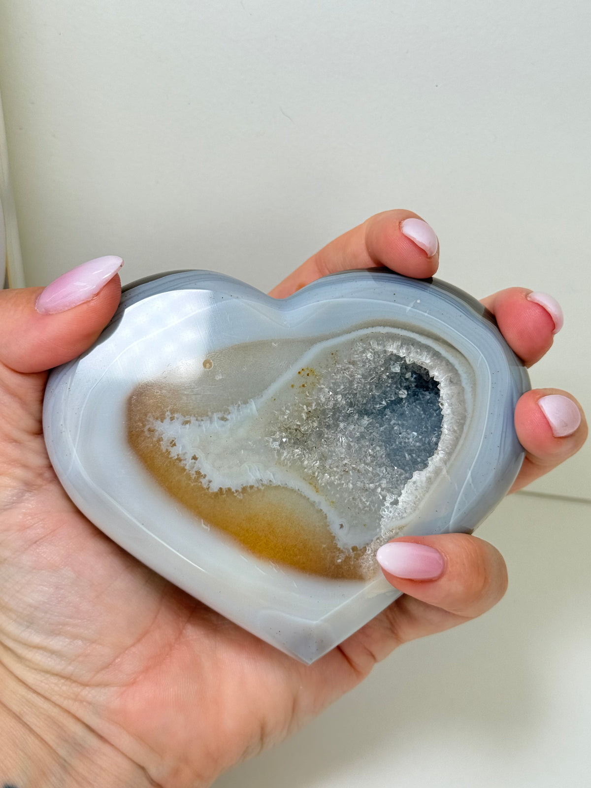 Brazilian Agate Heart On Stand