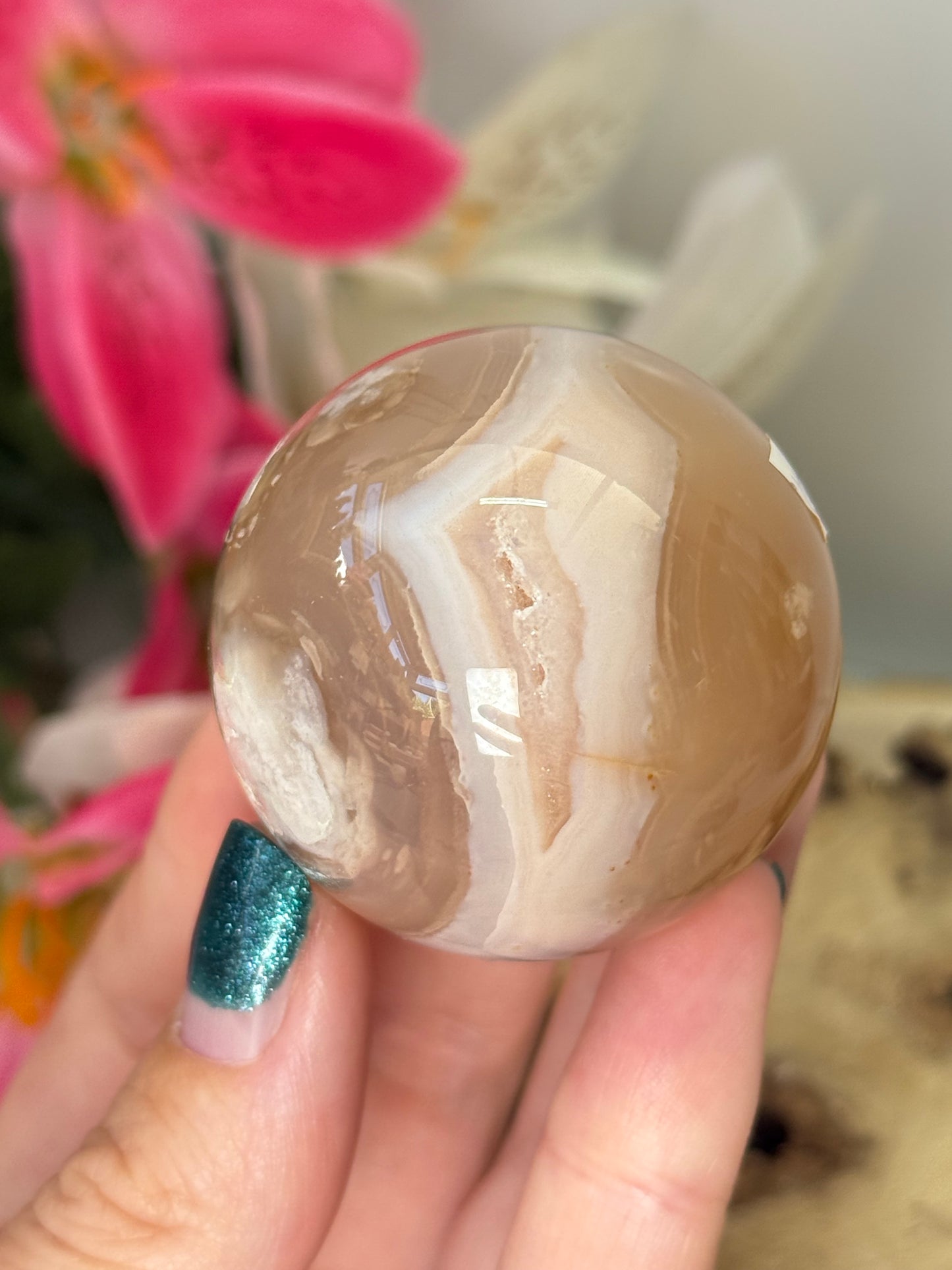Flower Agate Sphere