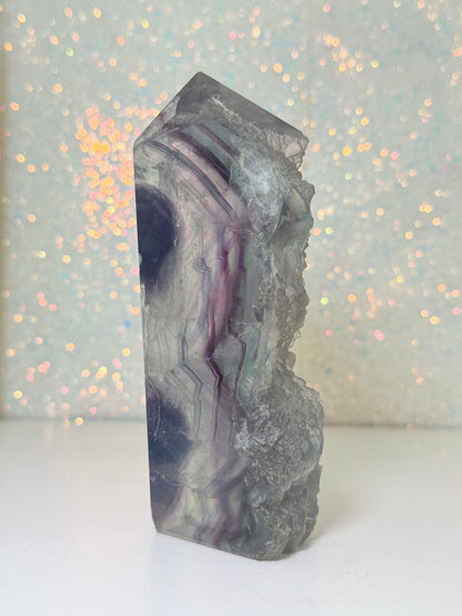 Fluorite Tower With Raw Edge