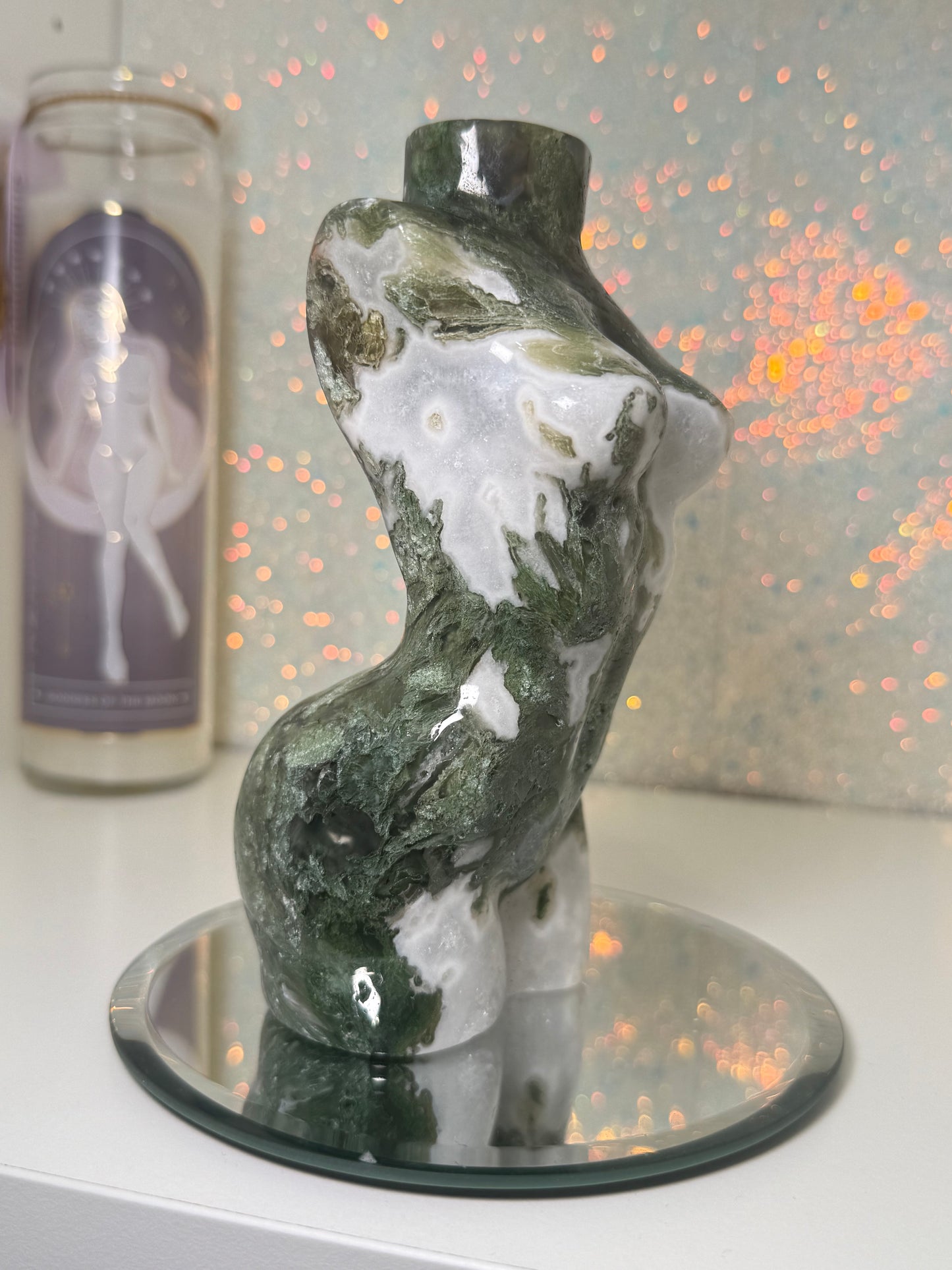 Large Moss Agate Lady Body