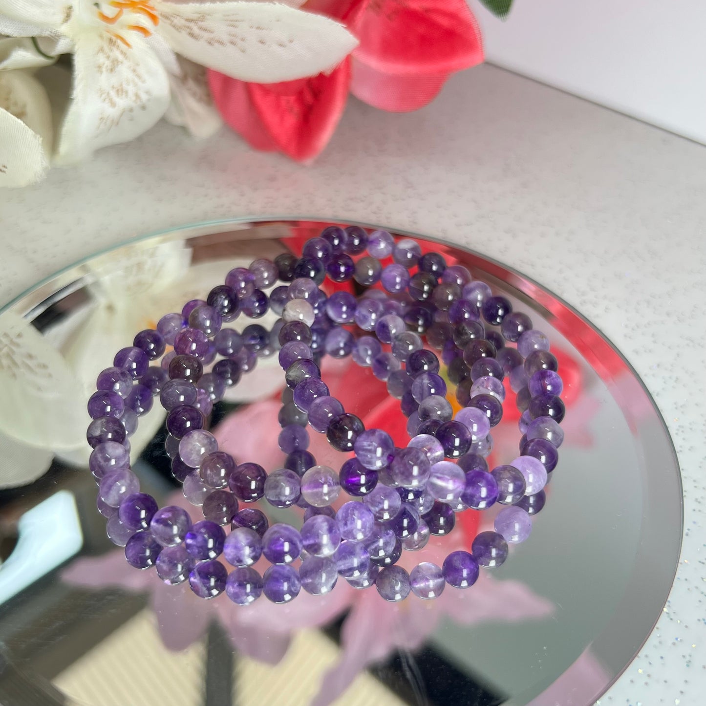 Amethyst Bead Bracelet (6mm)