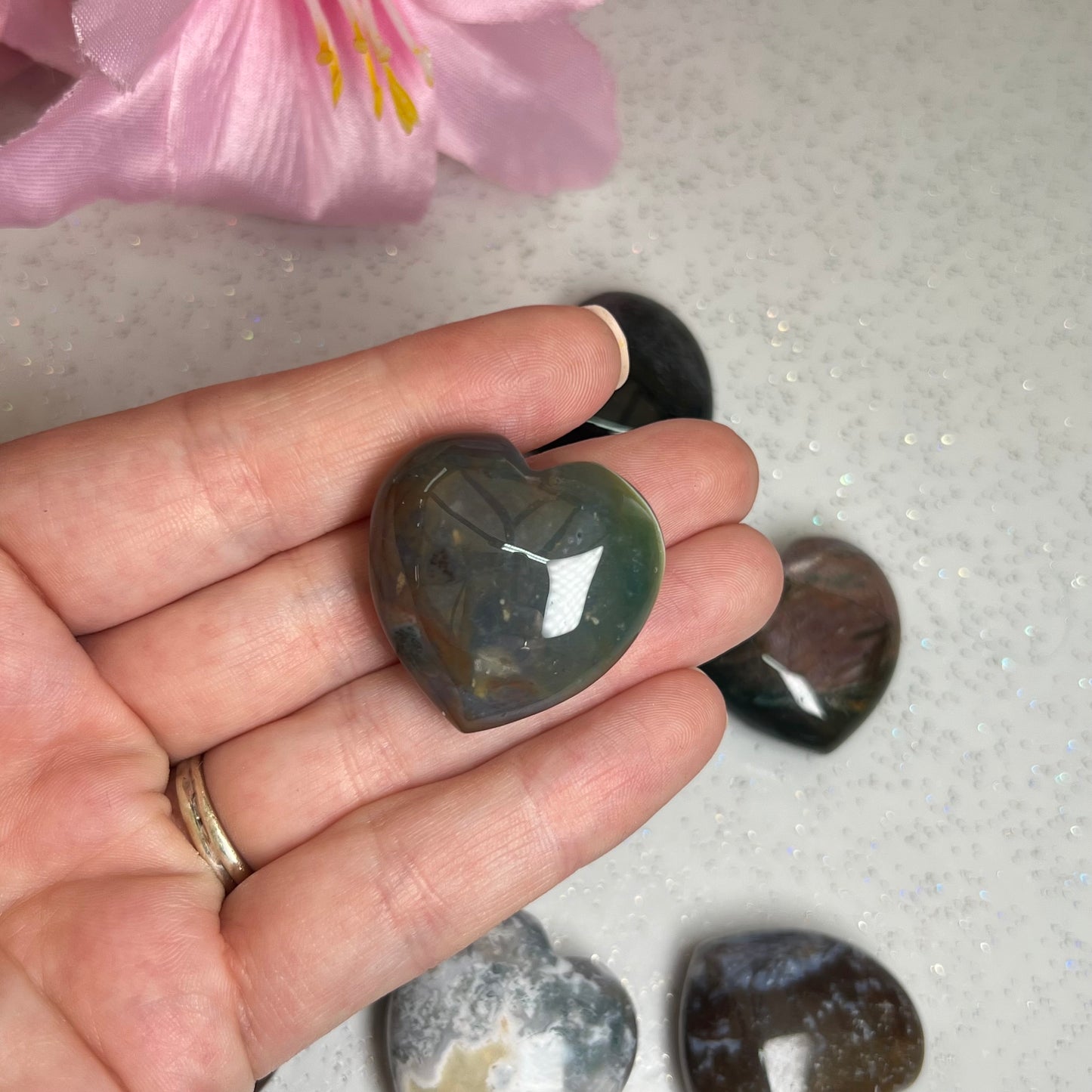 3cm Ocean Jasper Heart