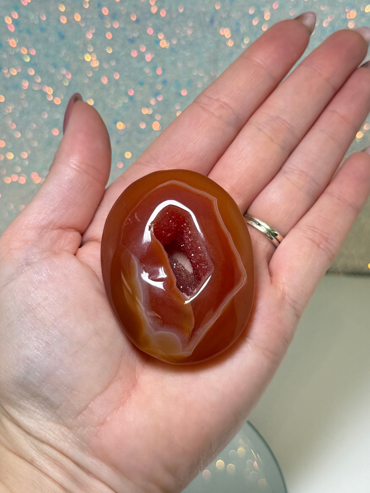 Druzy Carnelian Palm